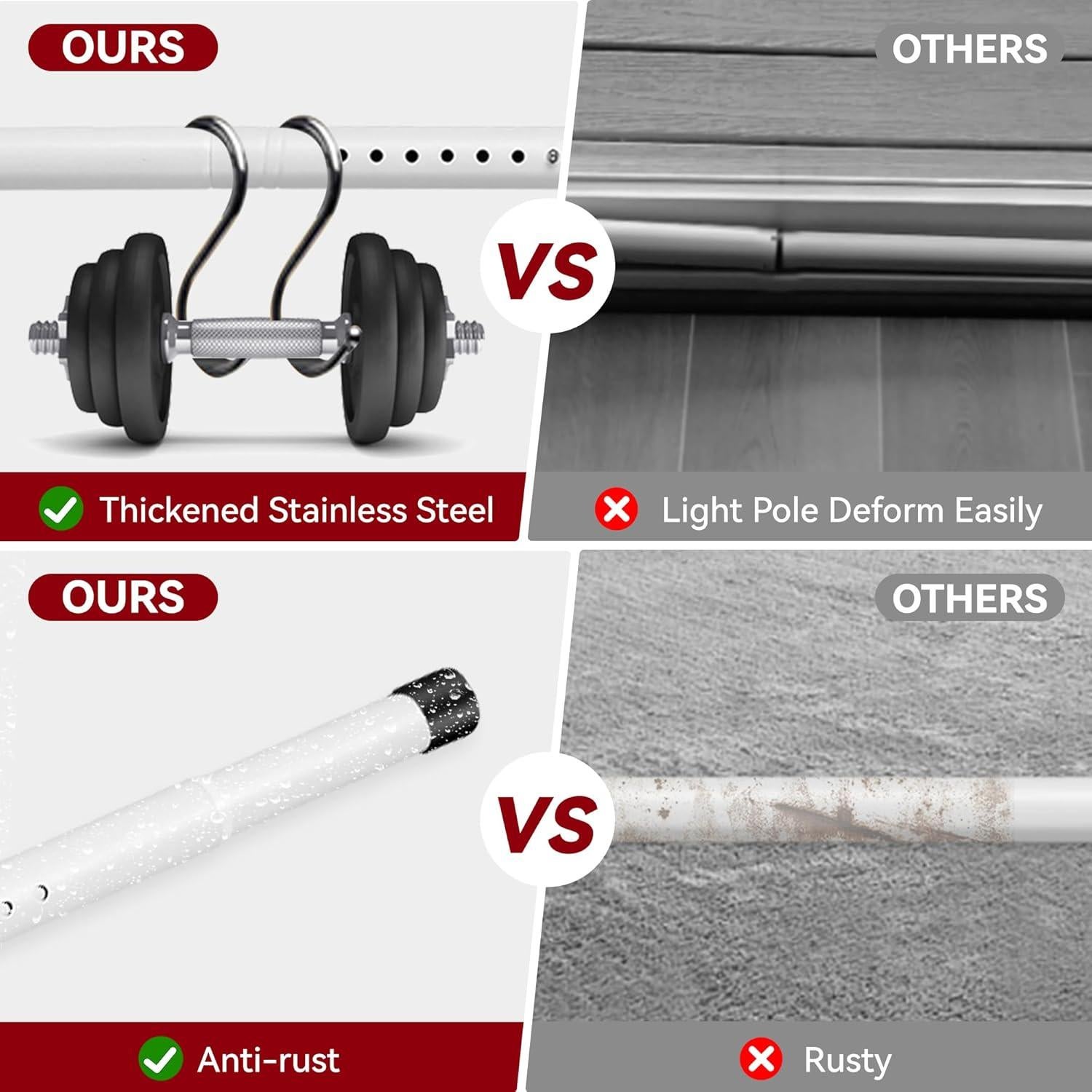 Barra de Seguridad Ajustable Widyana para Puertas Deslizantes 43-99 cm