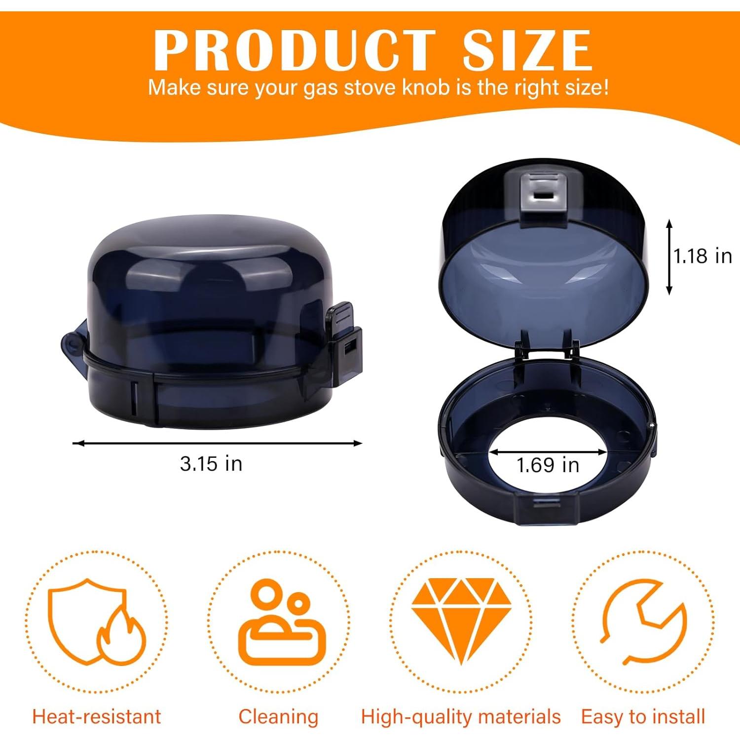 Cubiertas de Seguridad para Perillas de Estufa - 5 Paquetes - Negros