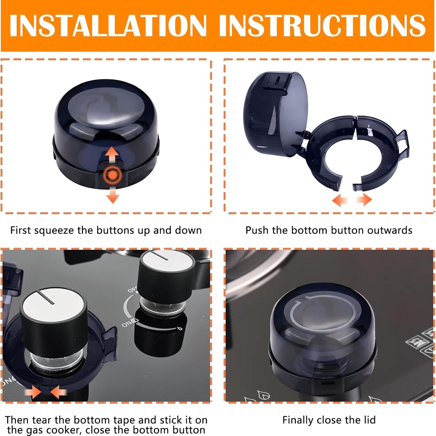 Cubiertas de Seguridad para Perillas de Estufa - 5 Paquetes - Negros