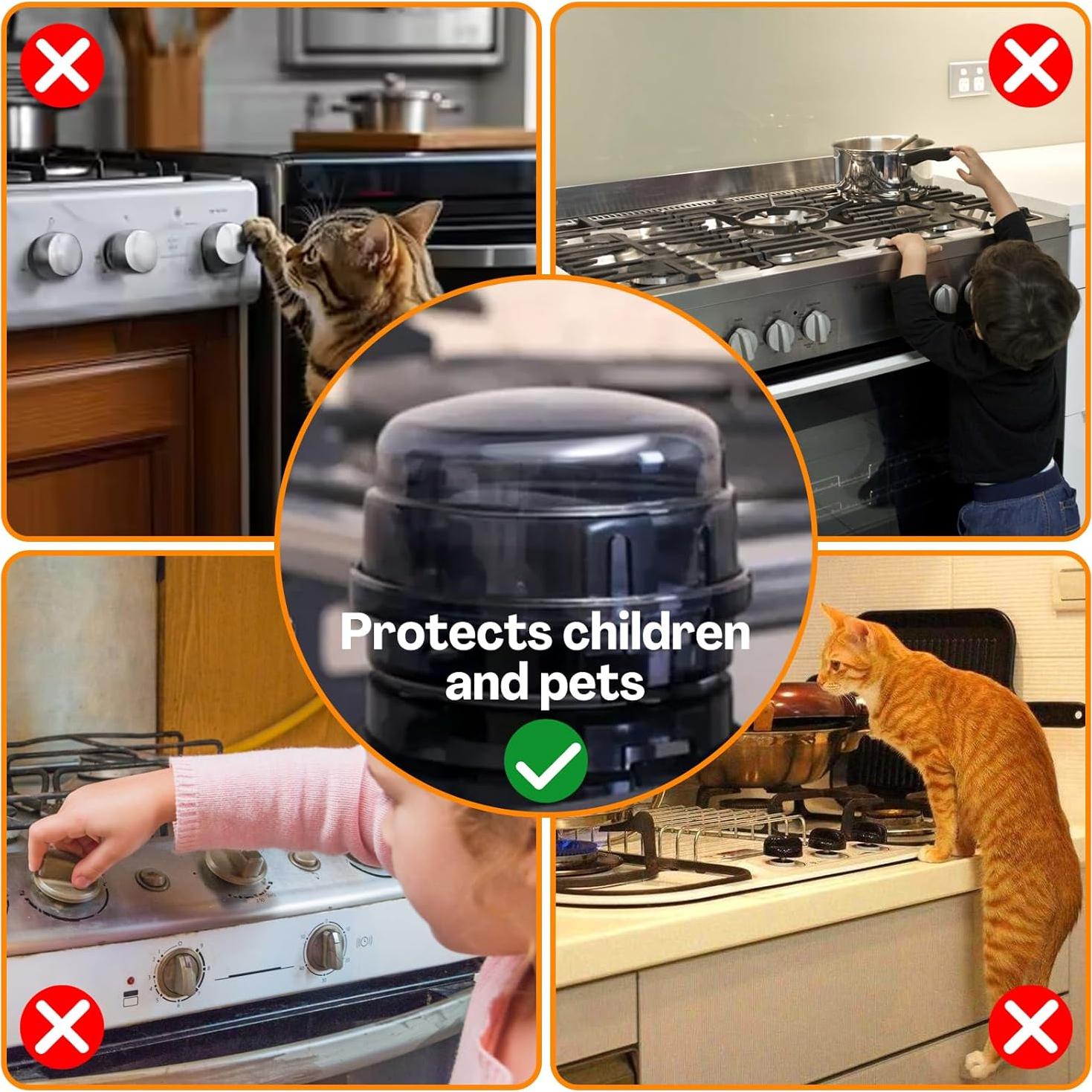 Cubiertas de Seguridad para Perillas de Estufa - 5 Paquetes - Negros