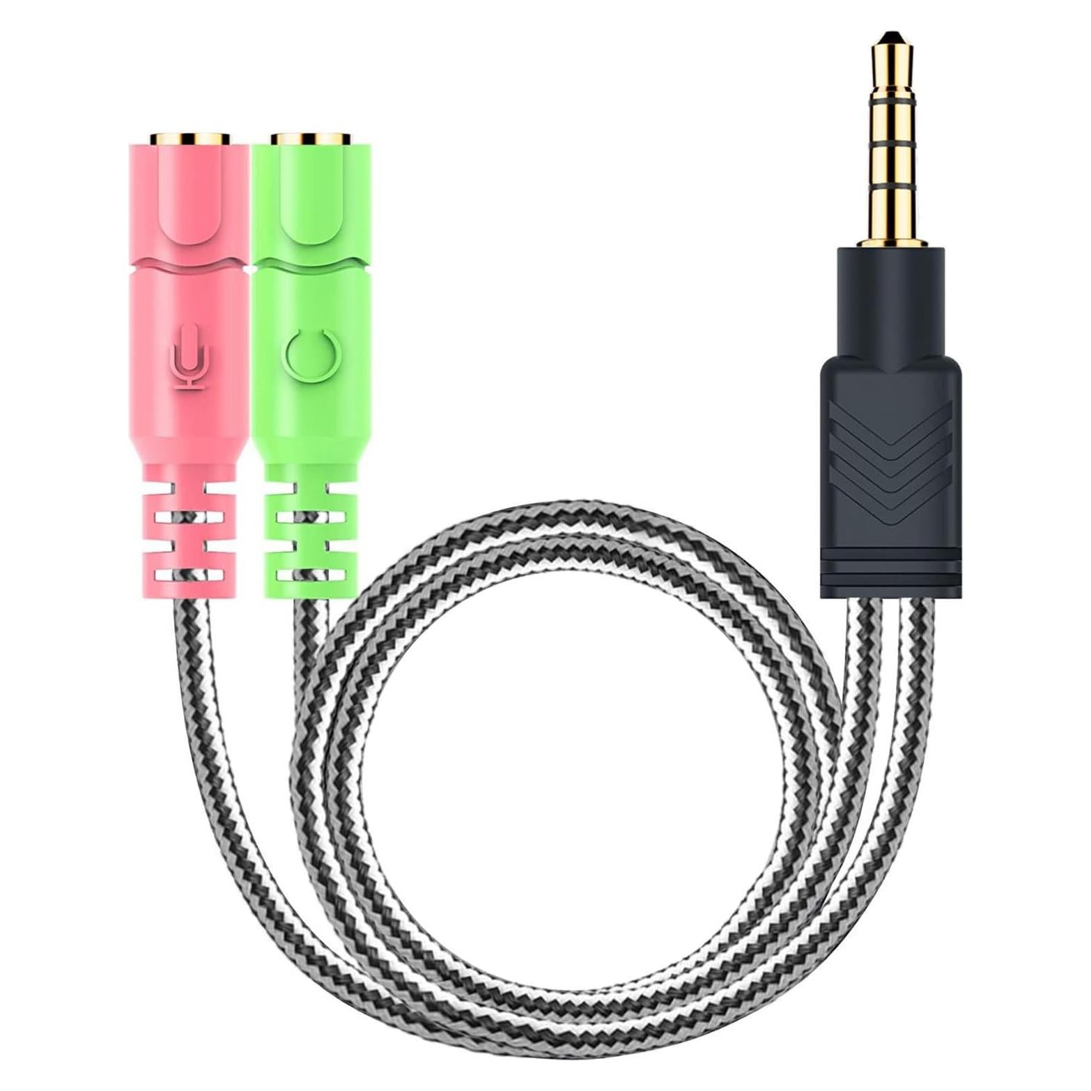 Divisor de Micrófono y Auriculares MillSO 3.5mm TRRS a TRS