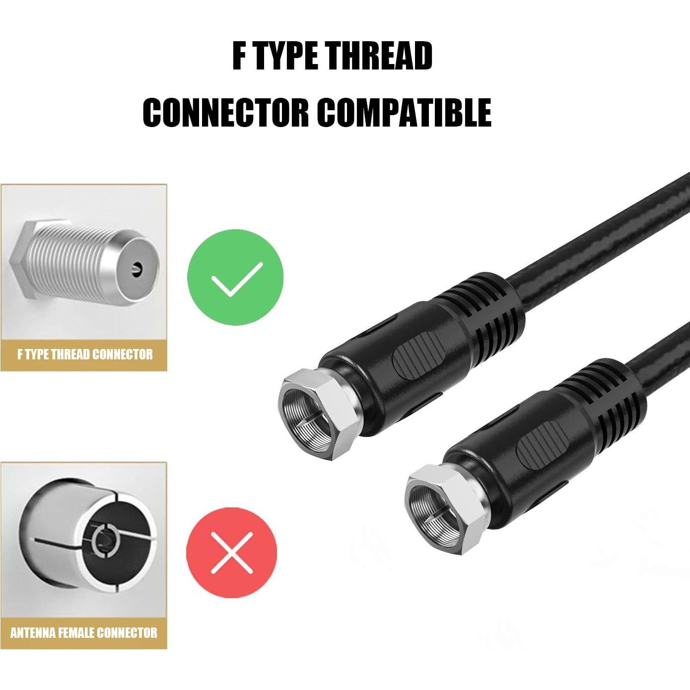 Cable Coaxial 0.3m RFAdapter - Paquete de 2 con Conectores F Macho