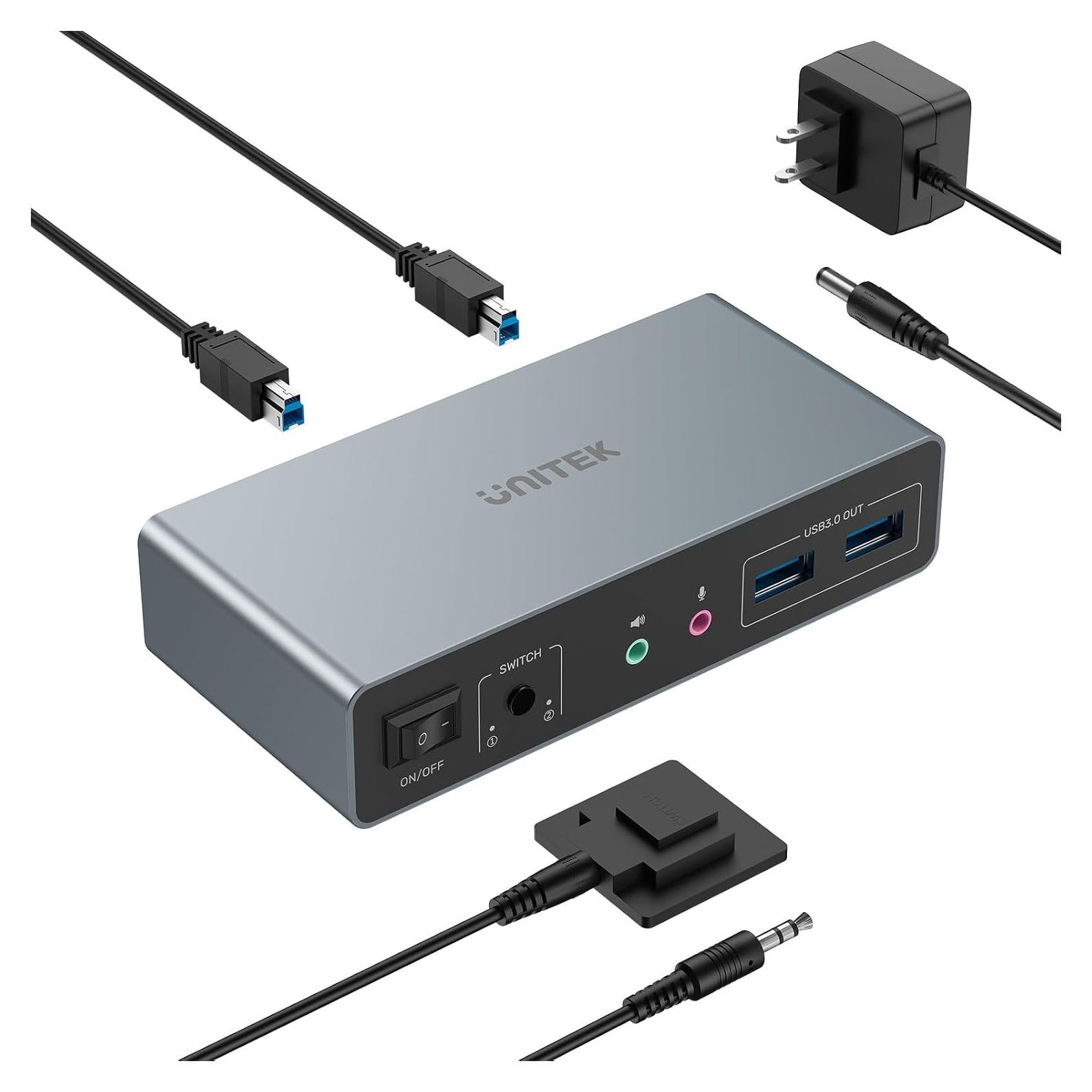 Interruptor KVM HDMI Unitek 2 Monitores 4K USB 3.0