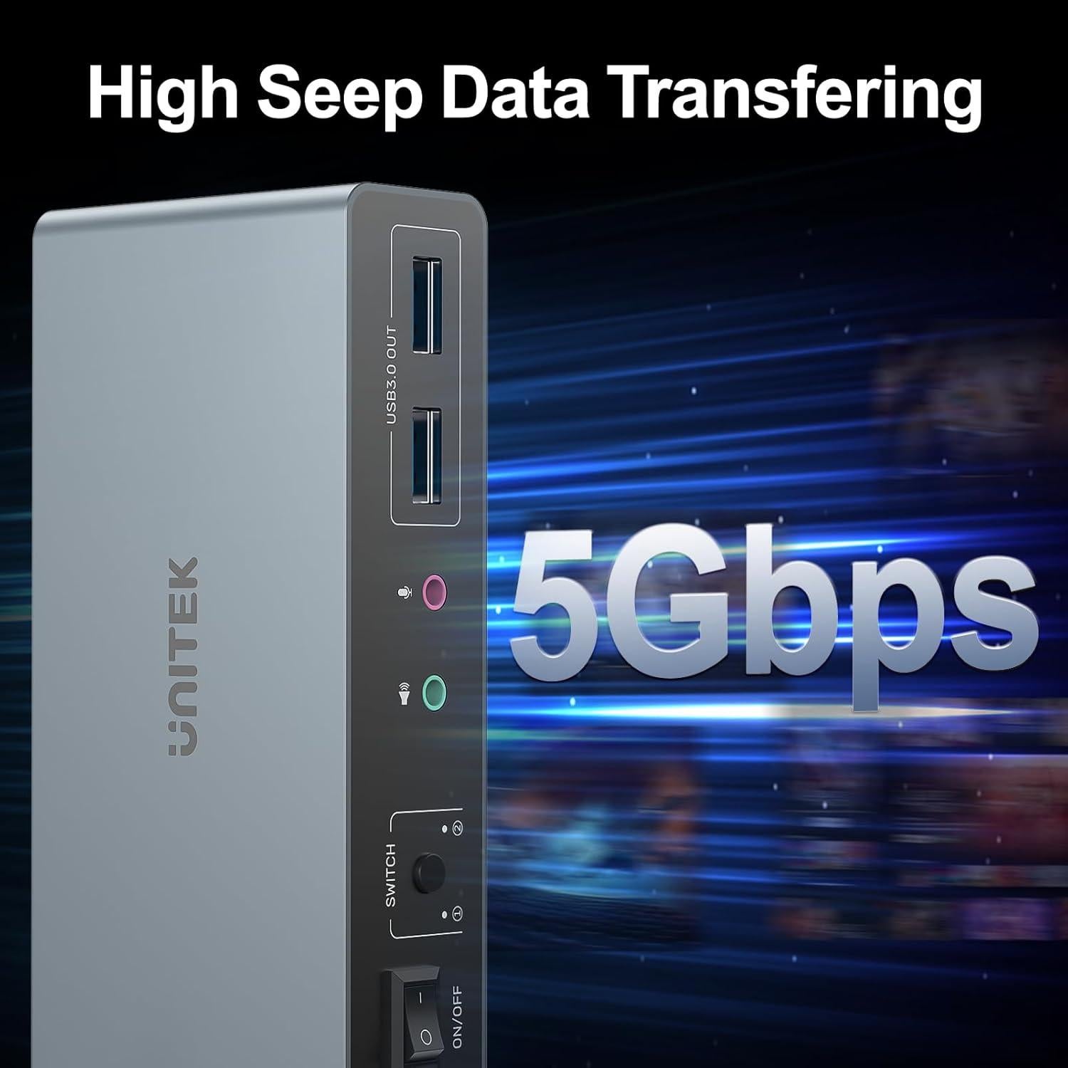 Interruptor KVM HDMI Unitek 2 Monitores 4K USB 3.0