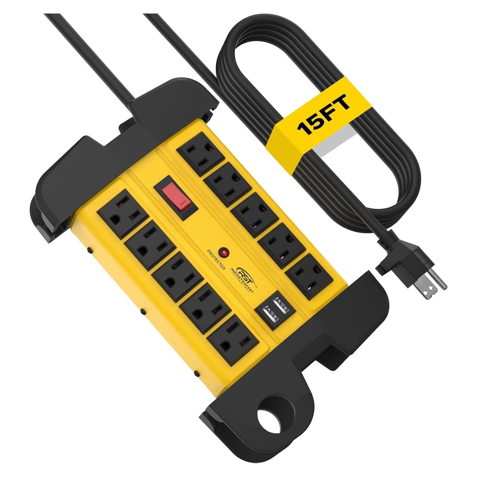 Regleta de Potencia CRST 10 Salidas con USB 3.1A y 15FT