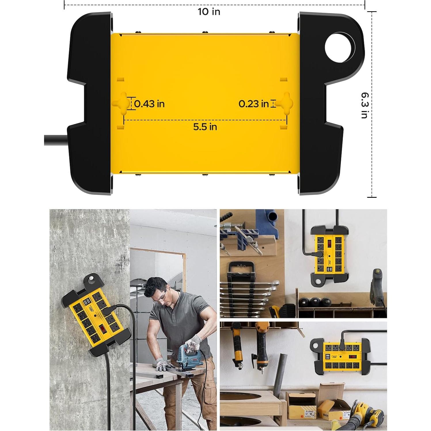 Regleta de Potencia CRST 10 Salidas con USB 3.1A y 15FT