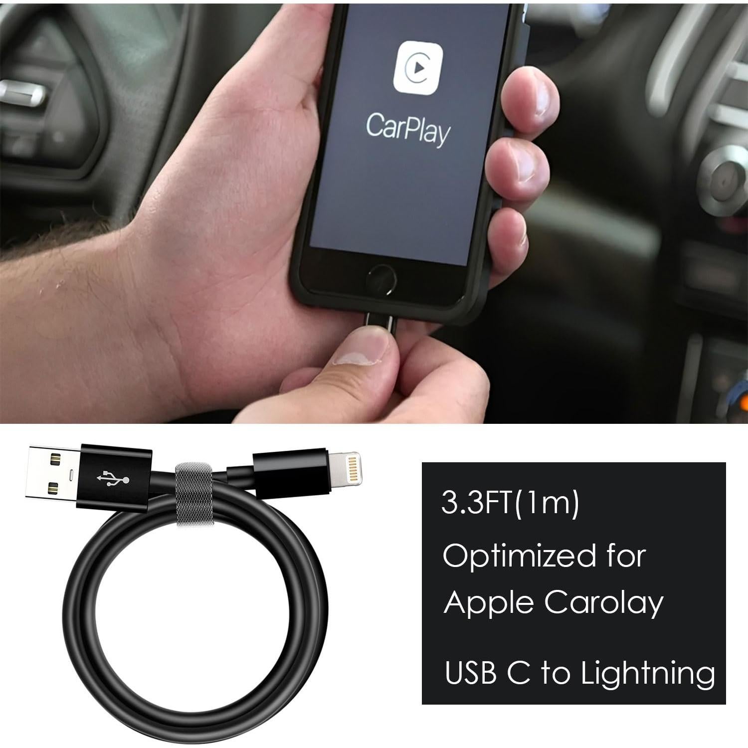 Cable Carplay USB A a Lightning Abysssea 1m para iPhone