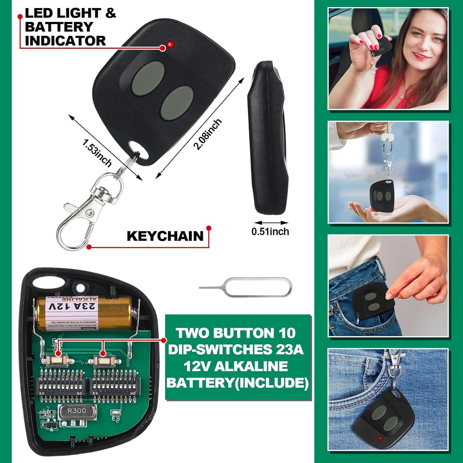 Control Remoto de Puerta de Garaje Kingdder 2 Botones 300MHz