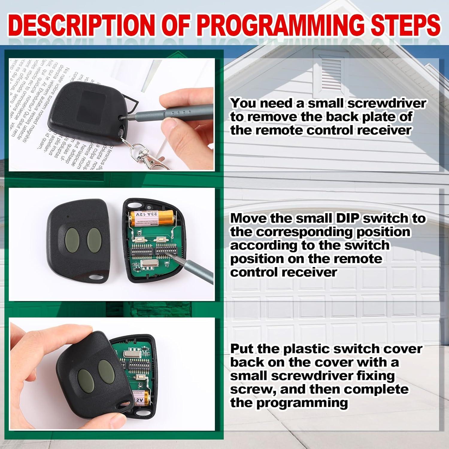 Control Remoto de Puerta de Garaje Kingdder 2 Botones 300MHz