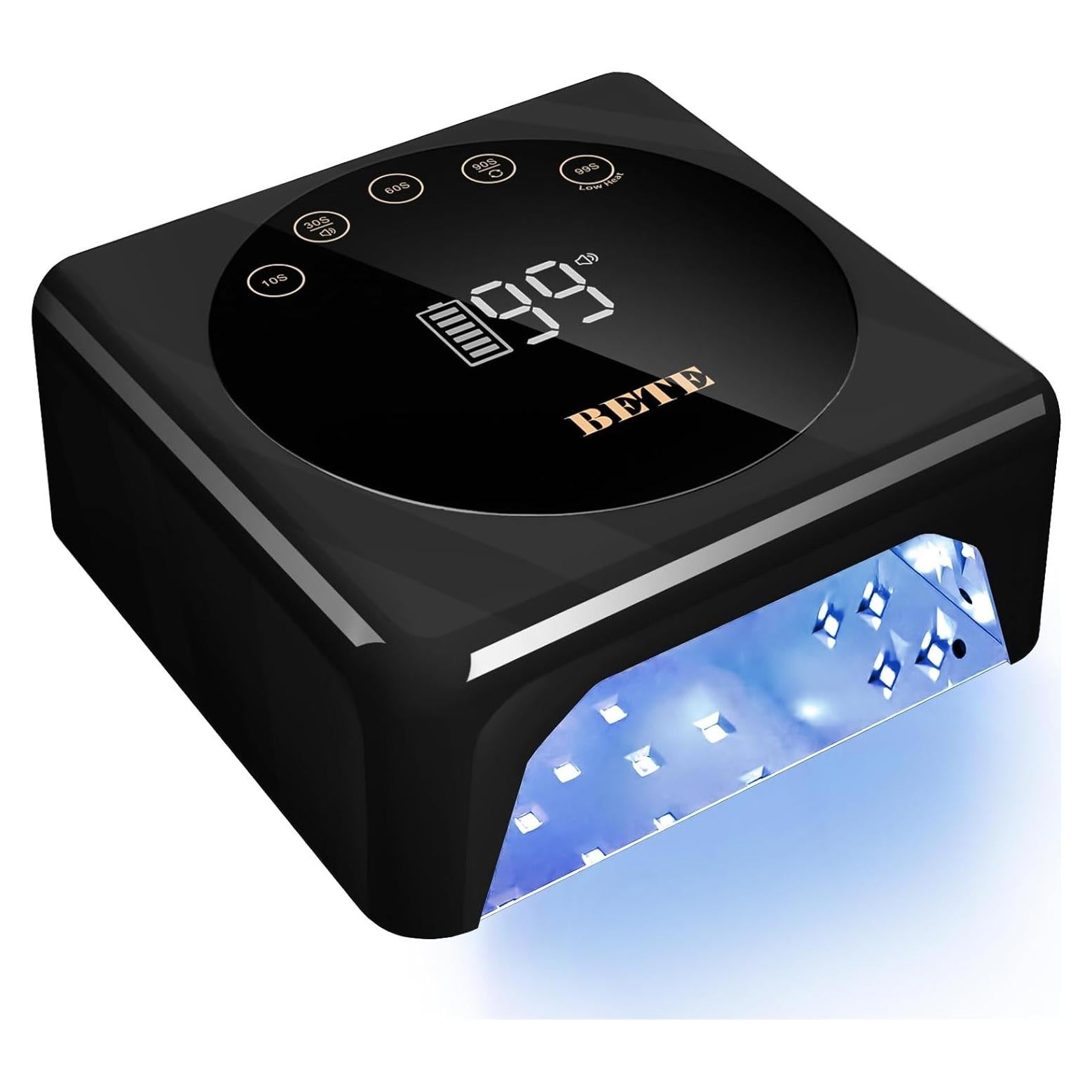 Lámpara de Uñas LED Inalámbrica BETE 78W con Sensor y LCD