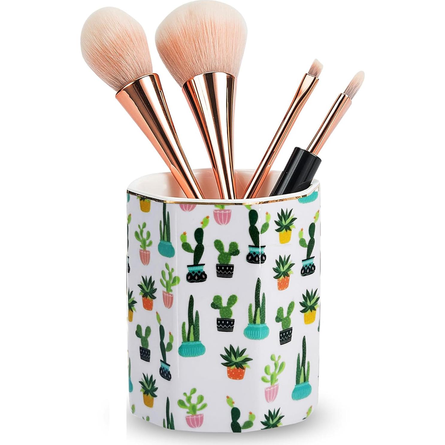 Soporte para lápices LEAZUL de cerámica cactus tropical 10 cm