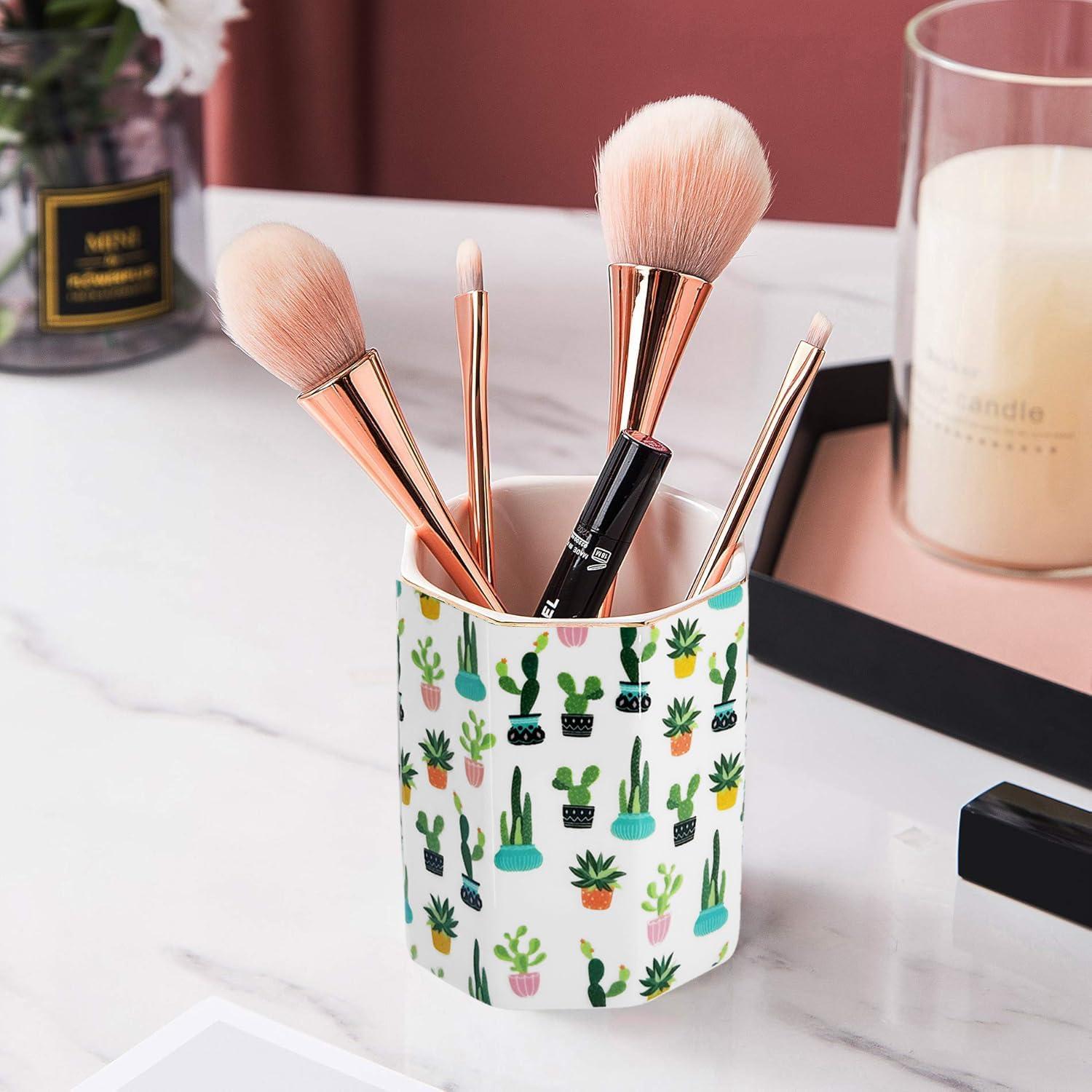 Soporte para lápices LEAZUL de cerámica cactus tropical 10 cm