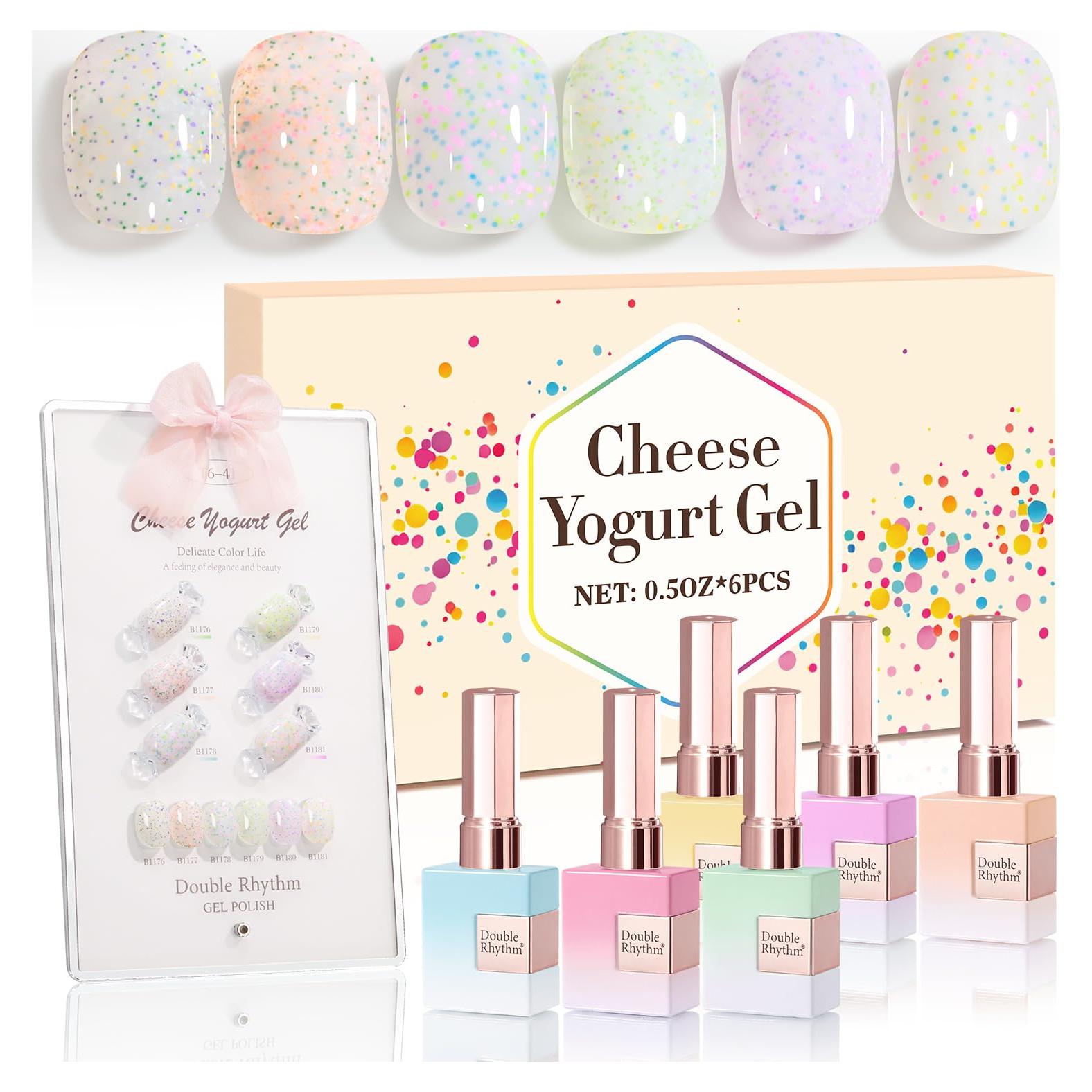 Juego de Esmalte de Gel Brillante Doble Ritmo 6 Colores 15ml