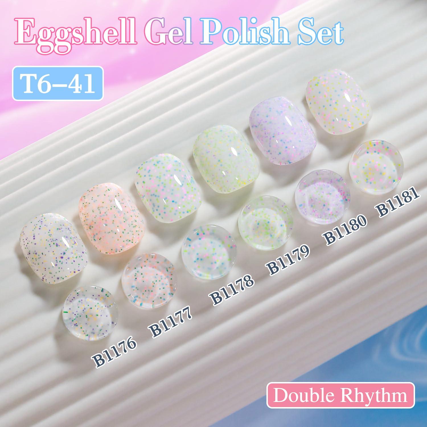 Juego de Esmalte de Gel Brillante Doble Ritmo 6 Colores 15ml