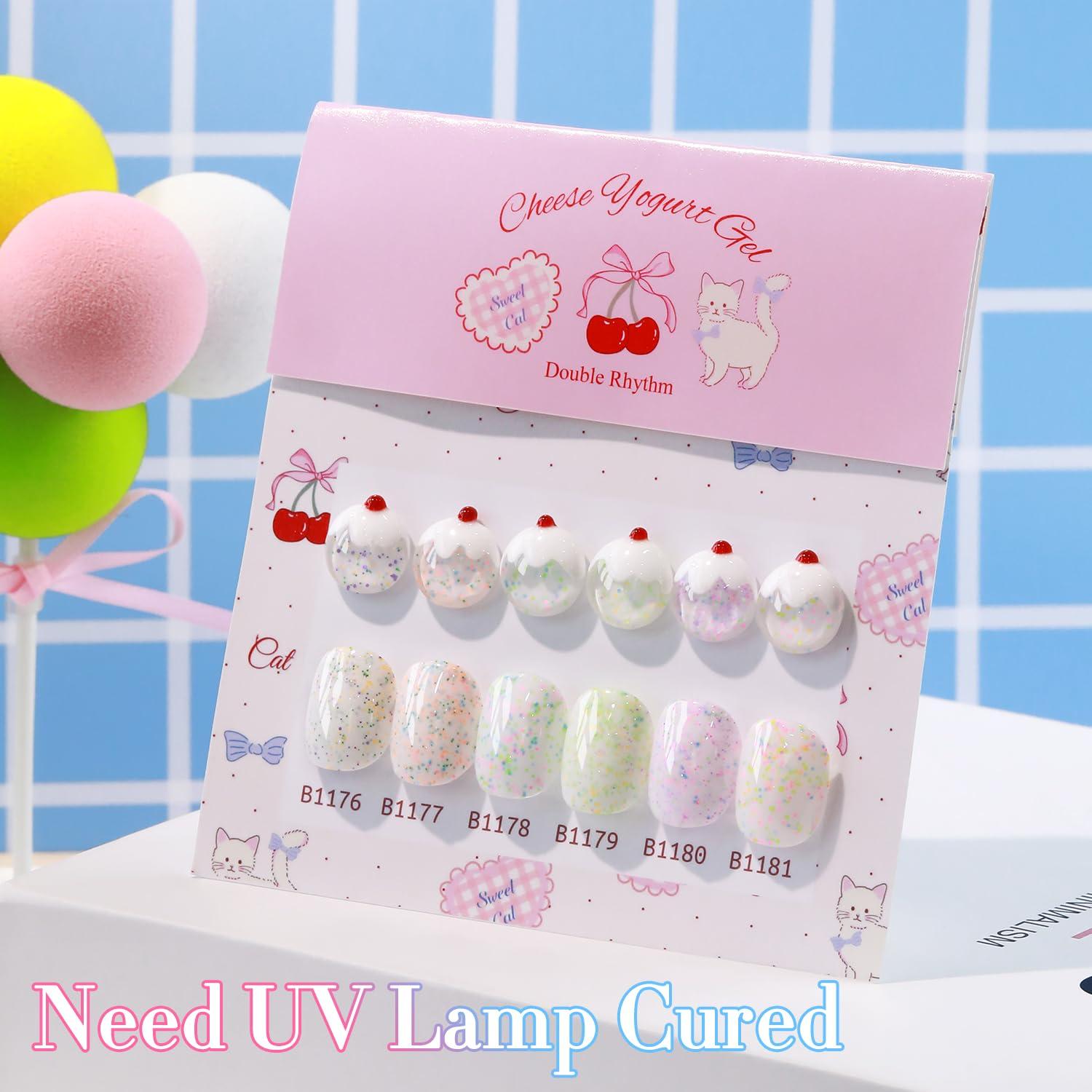 Juego de Esmalte de Gel Brillante Doble Ritmo 6 Colores 15ml