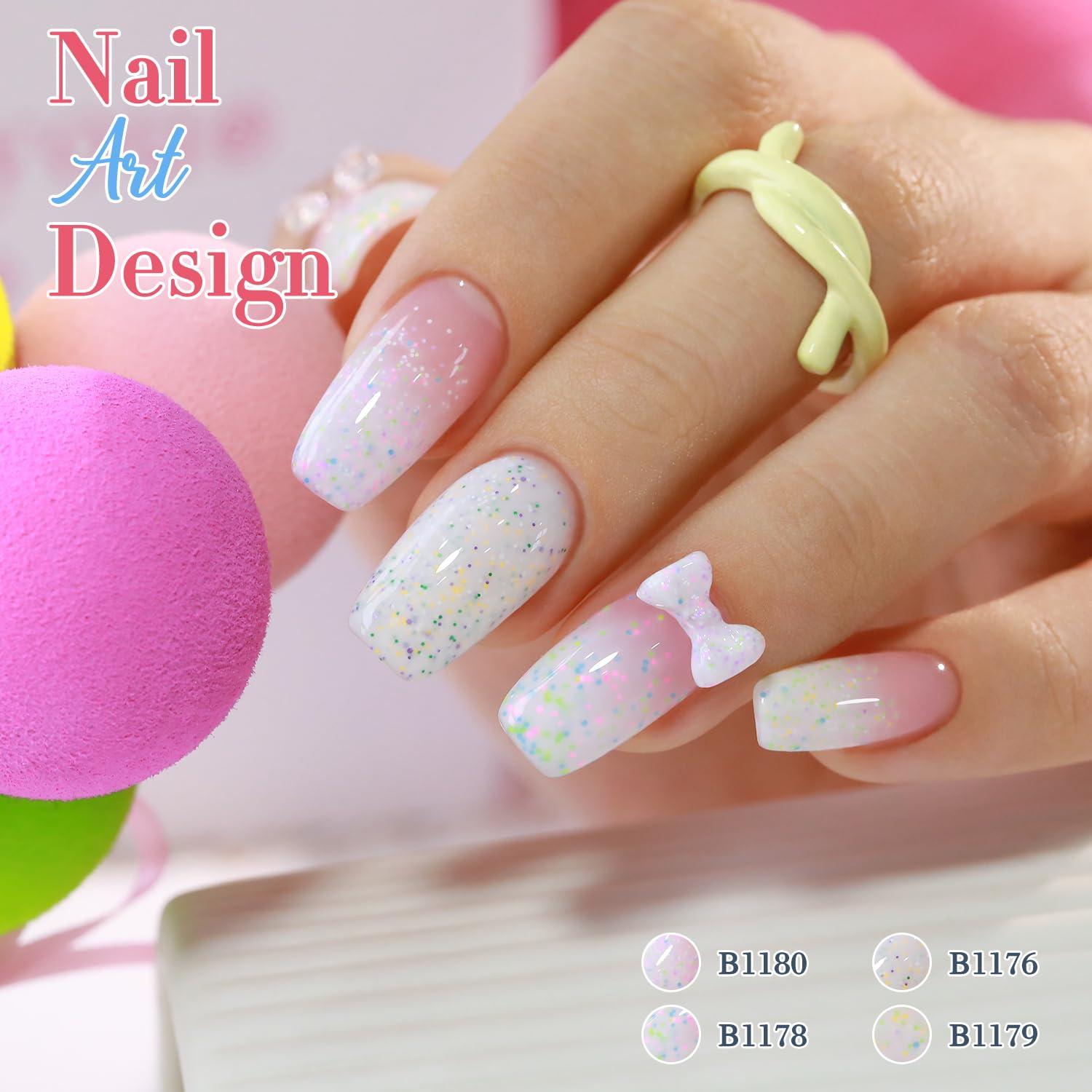 Juego de Esmalte de Gel Brillante Doble Ritmo 6 Colores 15ml