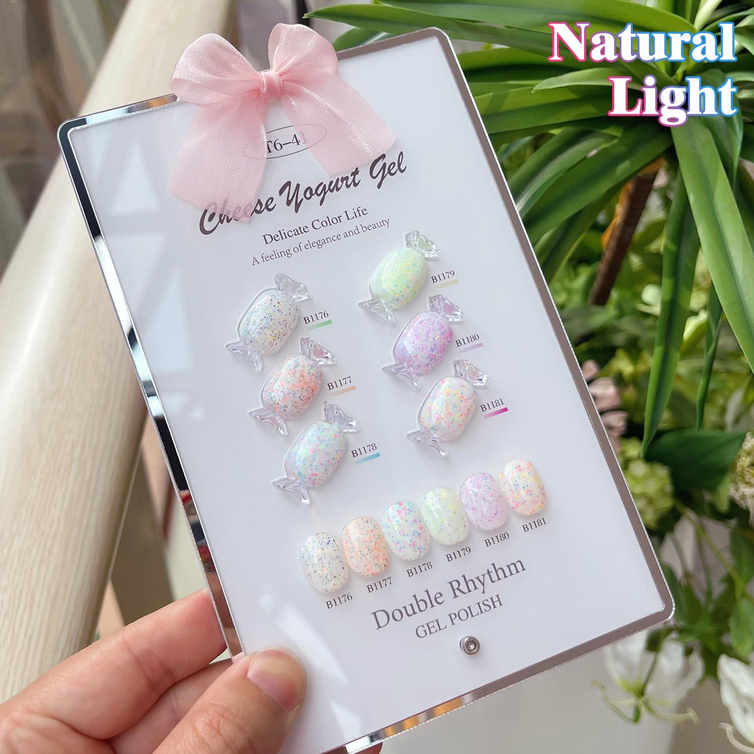 Juego de Esmalte de Gel Brillante Doble Ritmo 6 Colores 15ml