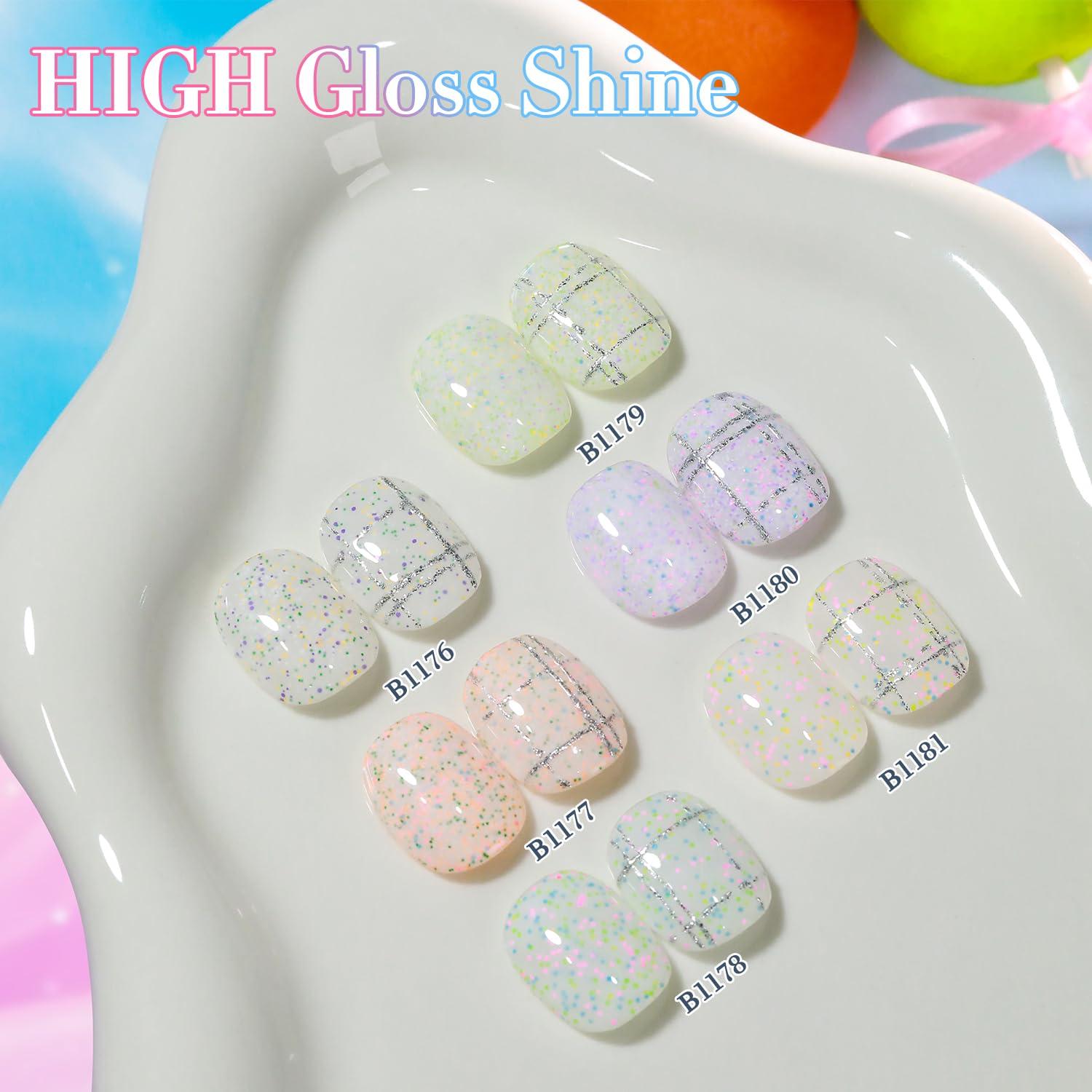 Juego de Esmalte de Gel Brillante Doble Ritmo 6 Colores 15ml