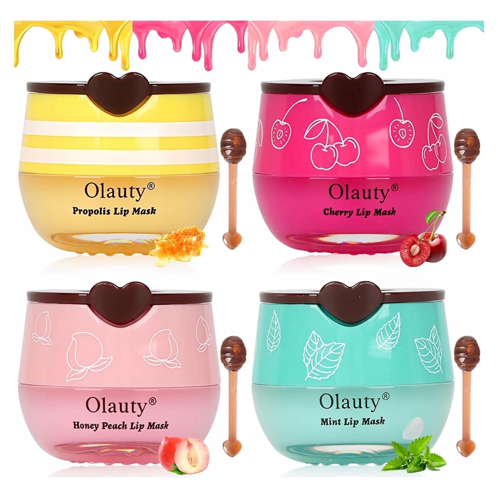 Bálsamo Labial Hidratante Deepmind 4 PCS Miel Durazno Menta Cereza