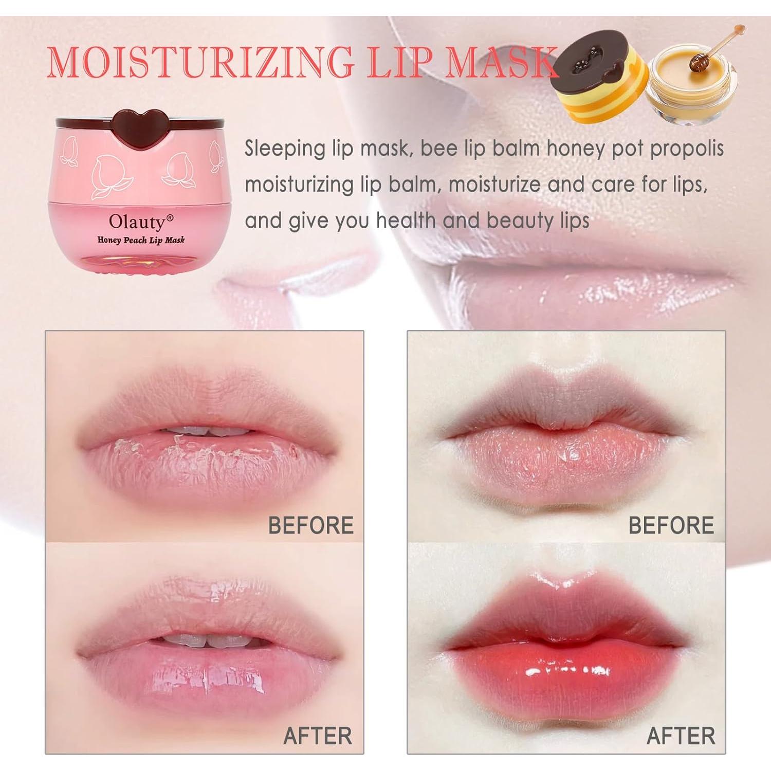 Bálsamo Labial Hidratante Deepmind 4 PCS Miel Durazno Menta Cereza