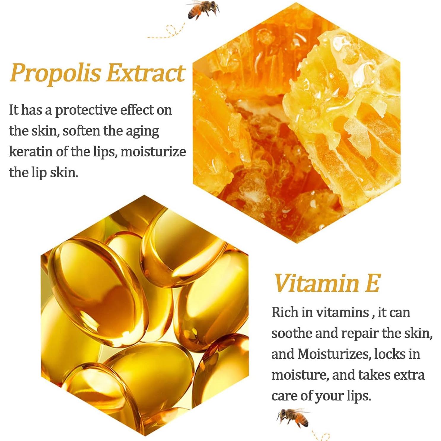 Bálsamo Labial Hidratante Deepmind 4 PCS Miel Durazno Menta Cereza