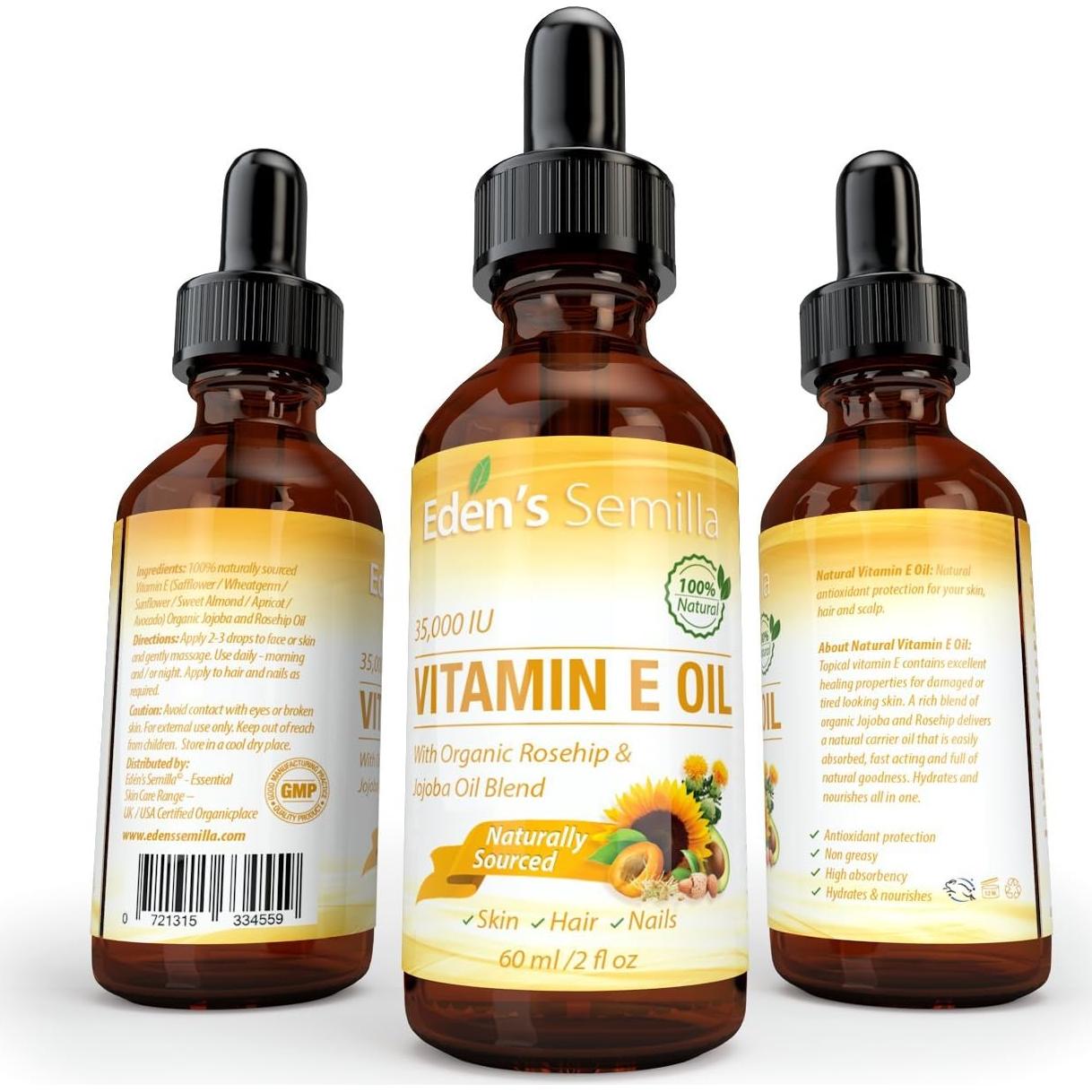 Aceite de Vitamina E 35,000 IU Eden's Semilla 59 ml Piel Sensible