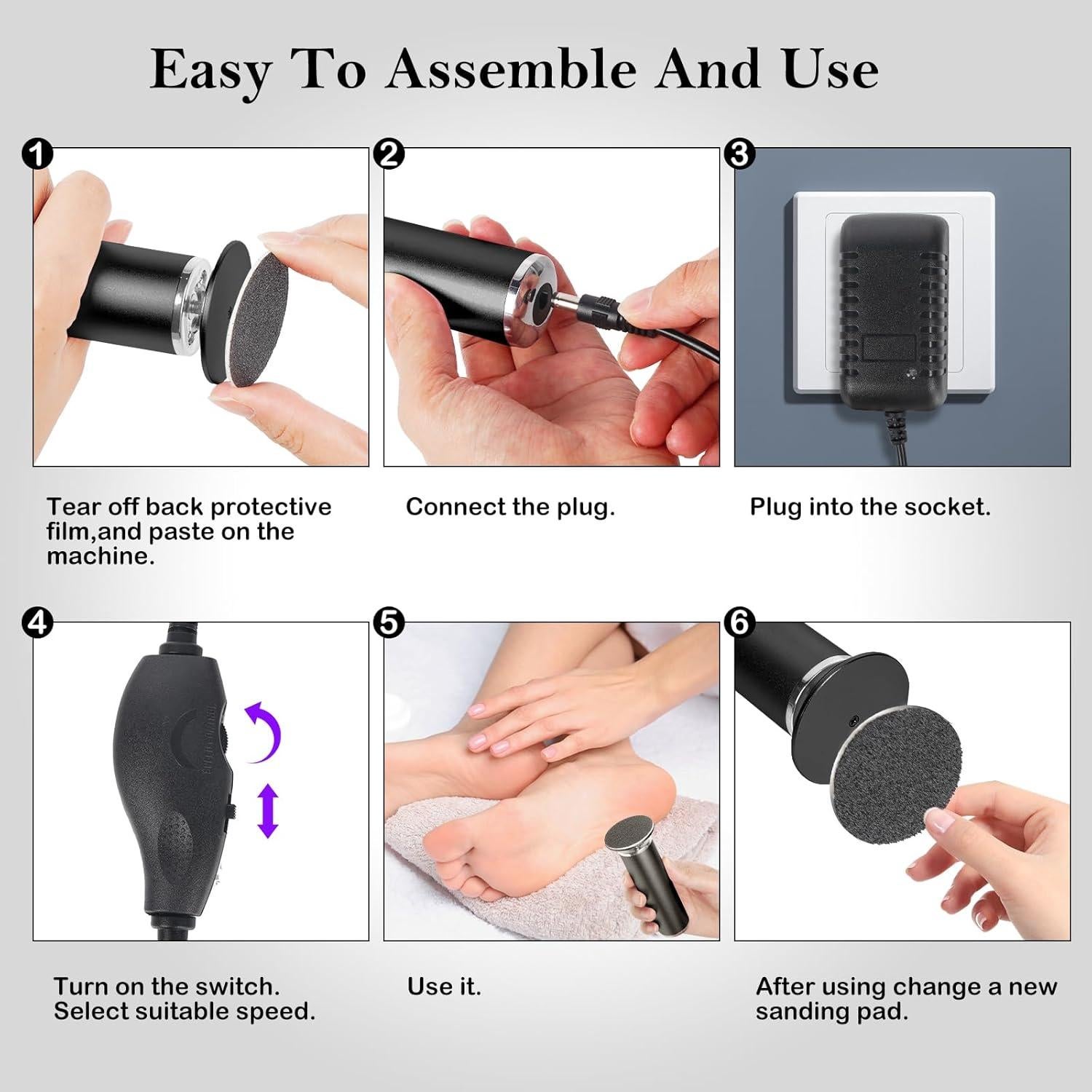 Removedor de Callos Eléctrico PZTling con 60 Discos de Lija