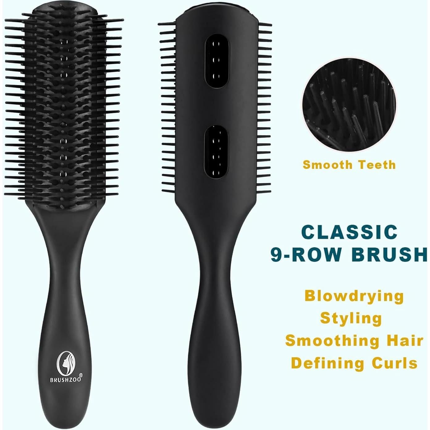Juego de Cepillos para el Cabello BRUSHZOO - Desenredante y Estilizador