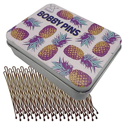 Horquillas Hawwwy 300 Piezas Marrones con Estuche 5.08 cm