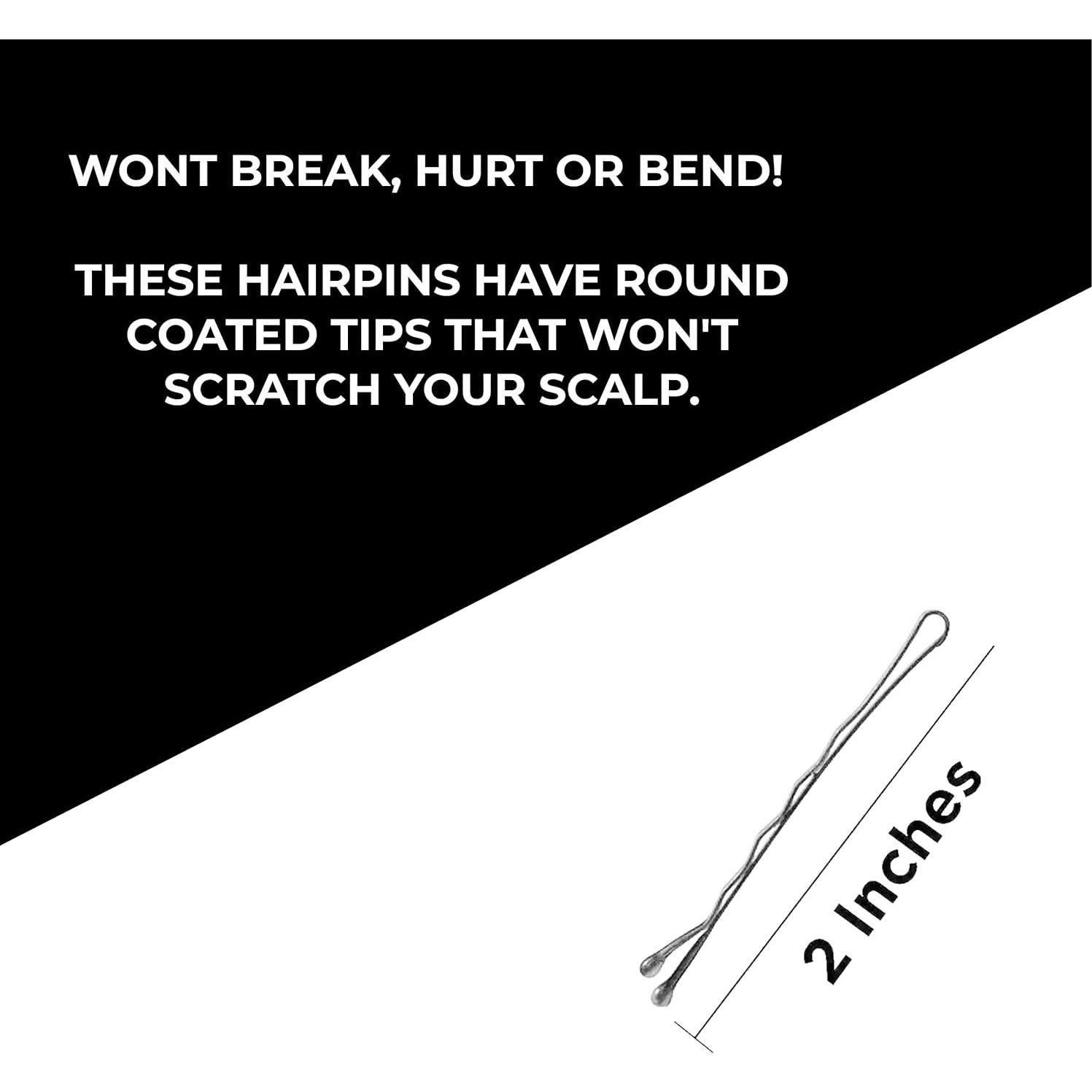 Horquillas Hawwwy 300 Piezas Marrones con Estuche 5.08 cm