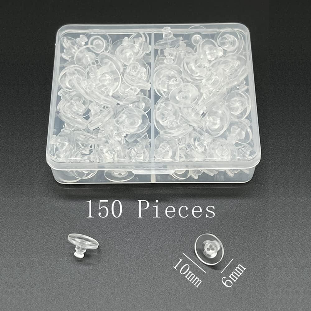 Resortes de Aretes de Silicona Transparente Chunney 150 Pcs