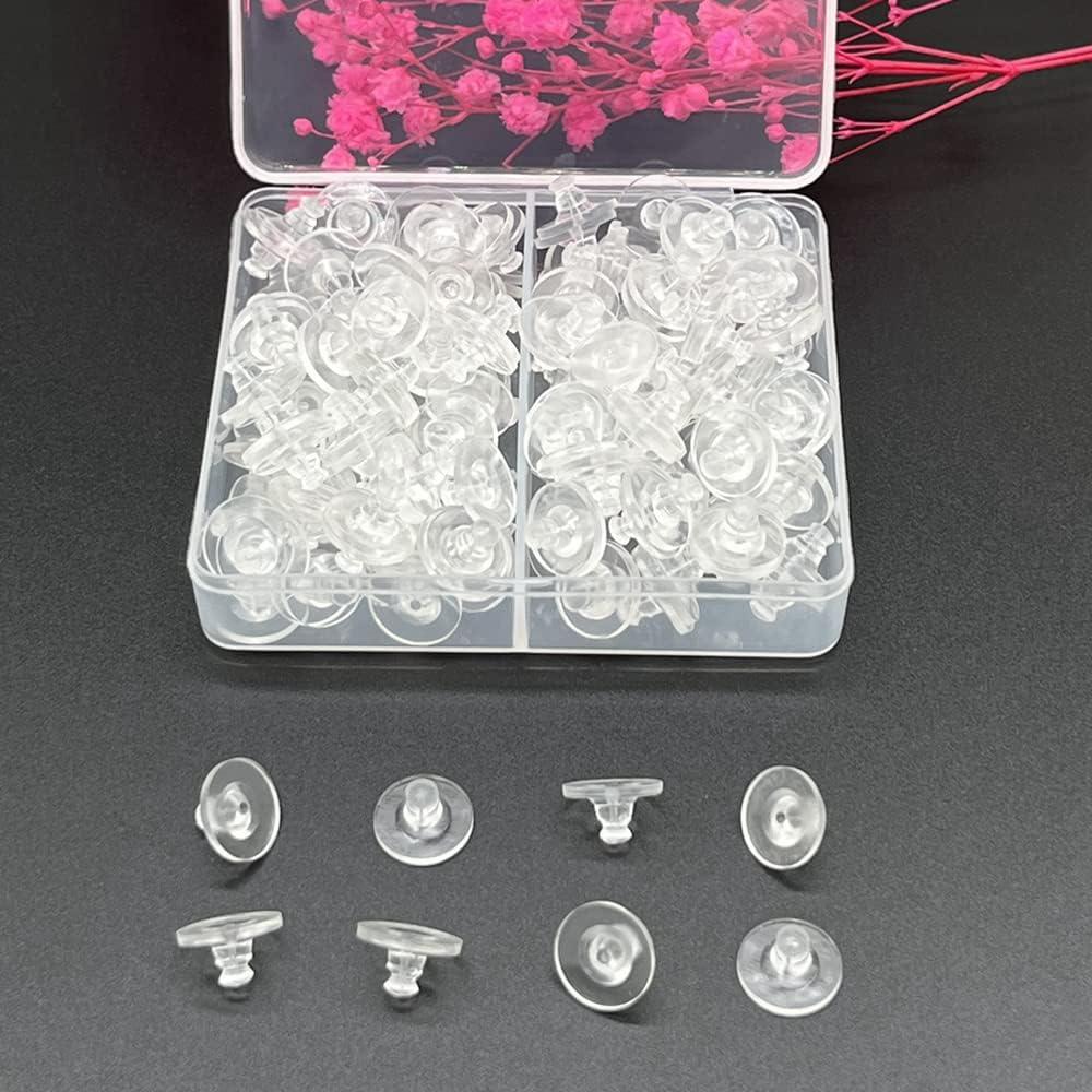 Resortes de Aretes de Silicona Transparente Chunney 150 Pcs