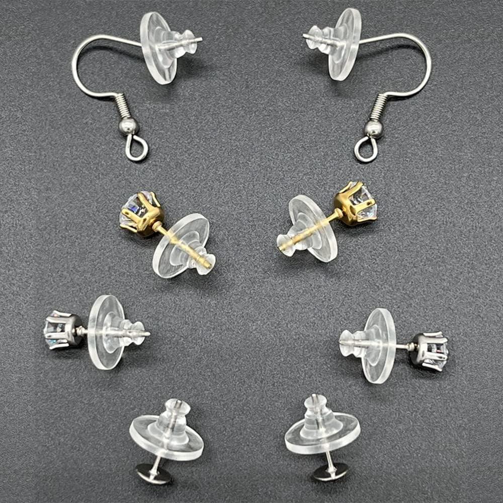 Resortes de Aretes de Silicona Transparente Chunney 150 Pcs