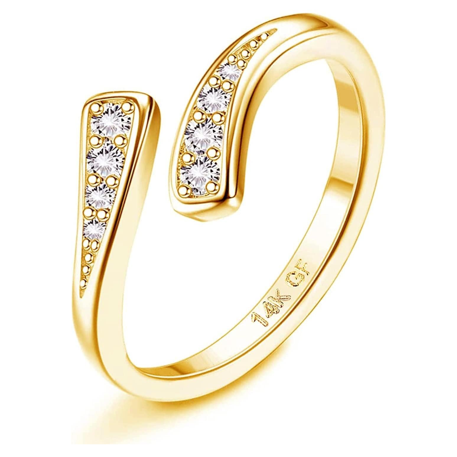 Anillos de dedo del pie Jstyle oro 14k ajustables CZ verano