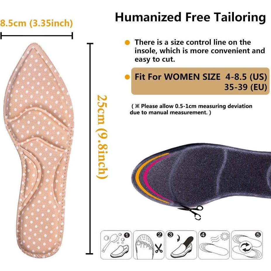 Plantillas de espuma Pnrskter para tacones altos - 2 pares beige