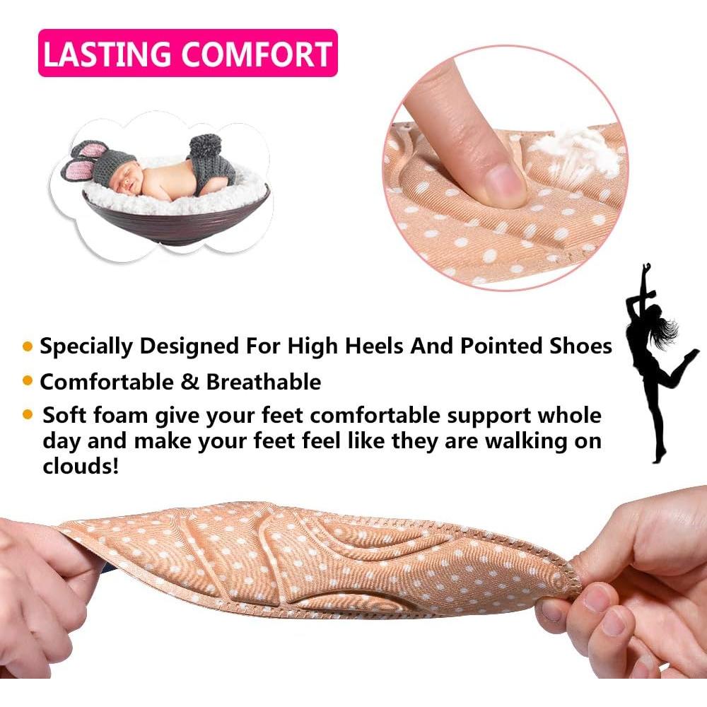 Plantillas de espuma Pnrskter para tacones altos - 2 pares beige