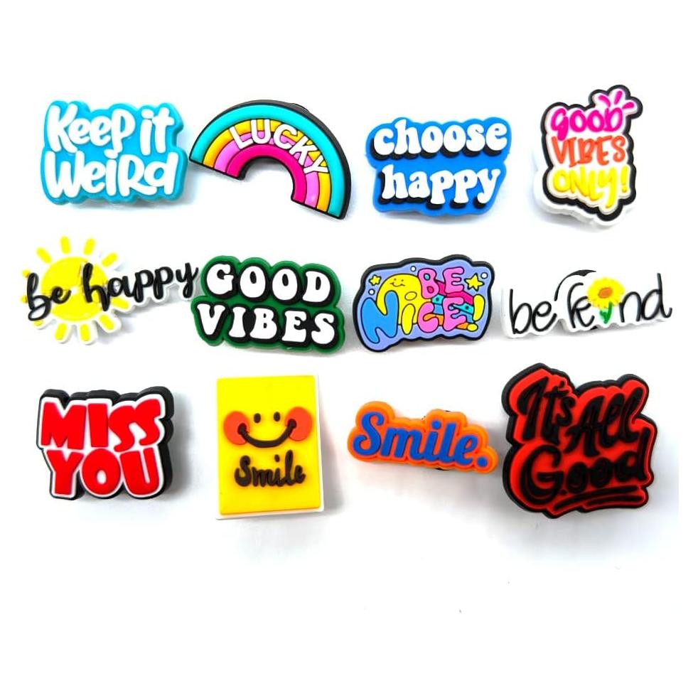 Encantadores Accesorios para Zapatos PVC Azul - 12 Piezas