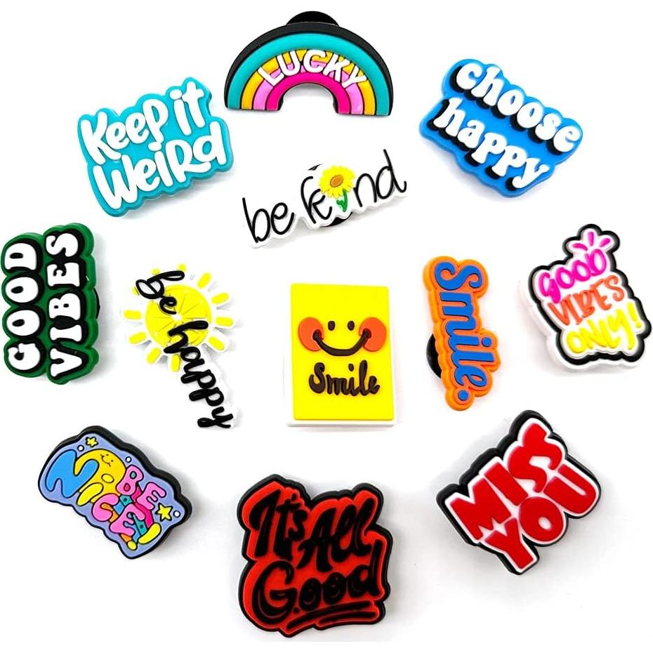 Encantadores Accesorios para Zapatos PVC Azul - 12 Piezas