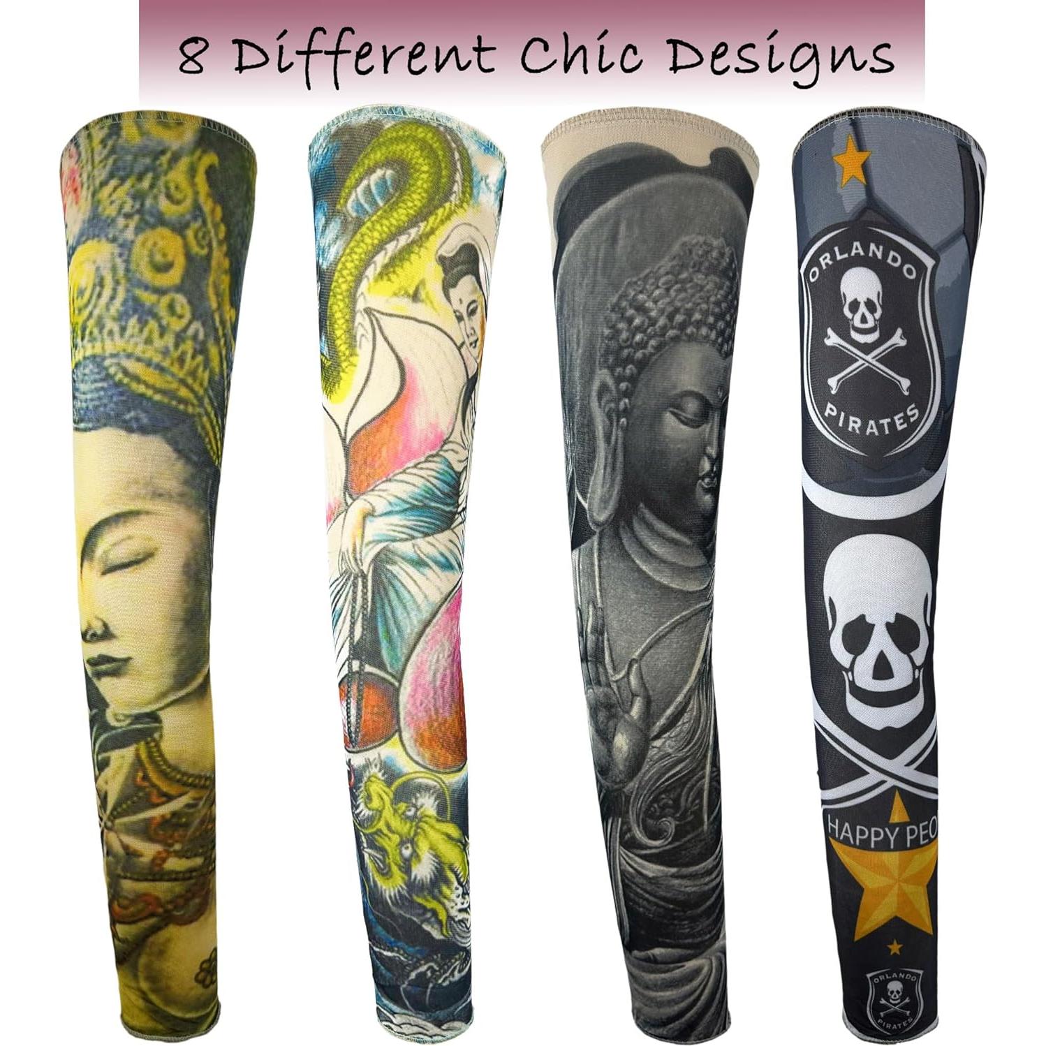Mangas de Tatuaje Falsas iToolai 46 cm UV 8 Pcs Unisex