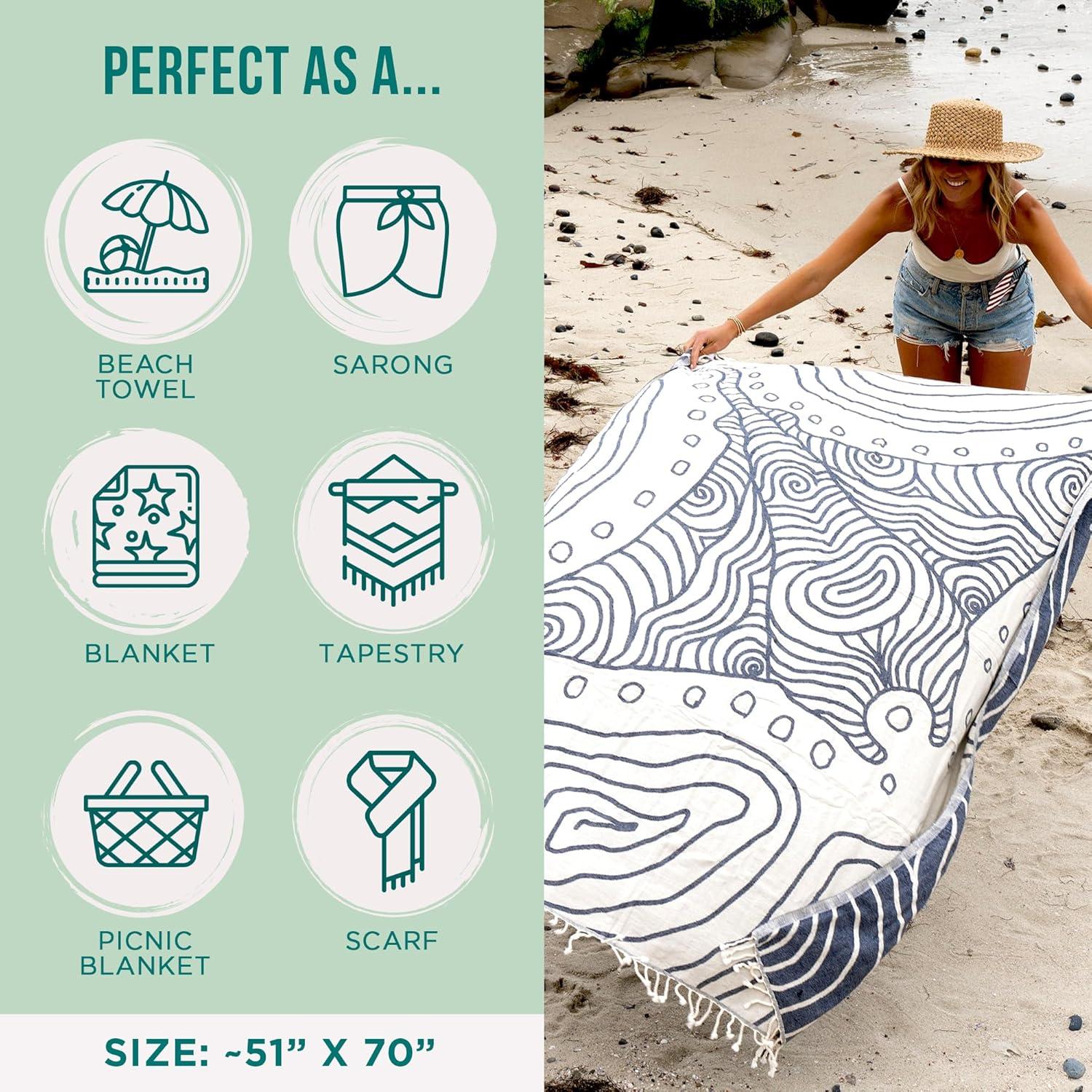 Toalla de Playa Grande Sand Cloud Rayo Diablo 100% Algodón Orgánico