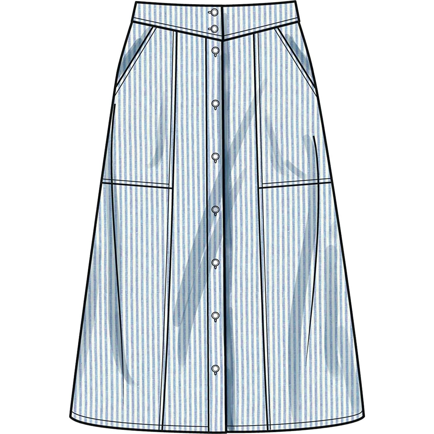 Kit de Patrón de Costura Faldas Simplicity S9710 Tallas 8-16