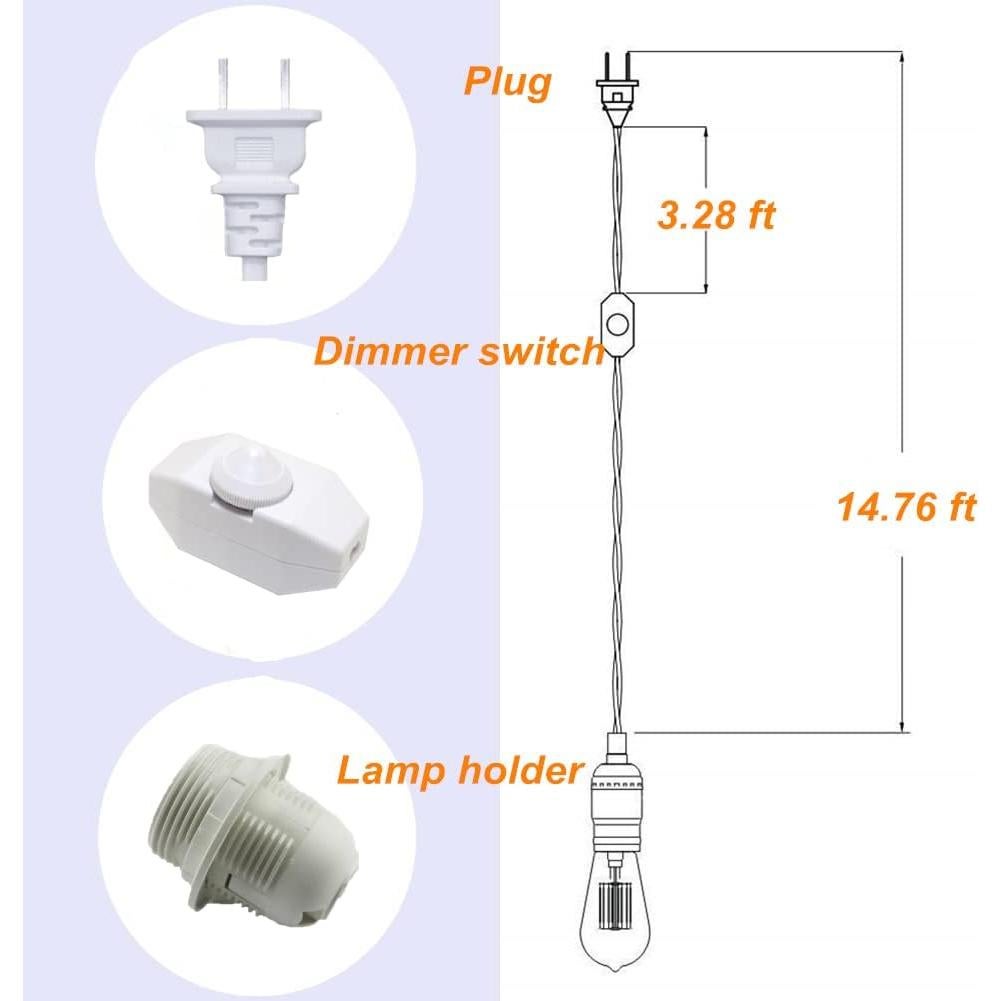 Kit de Luz Colgante Mocomfor 4.57m con Interruptor Regulador Blanco
