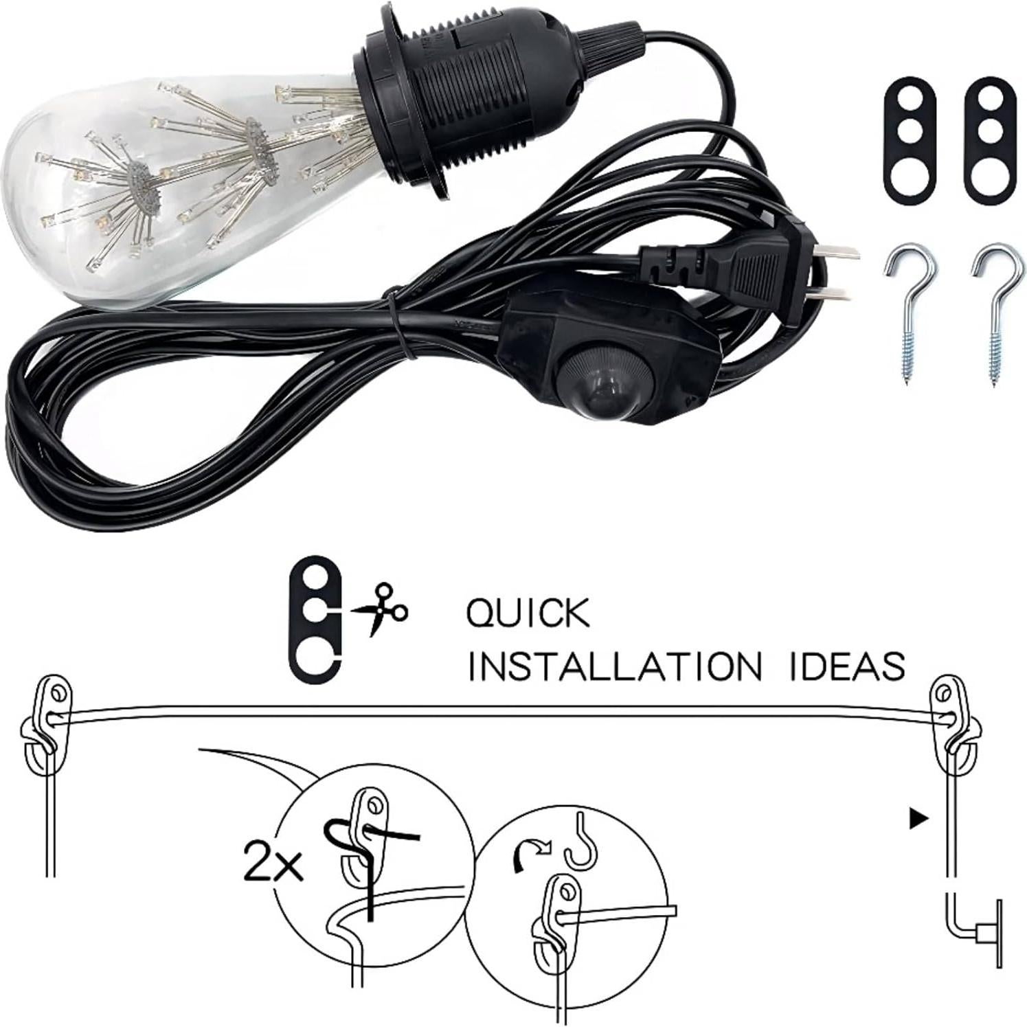 Kit de Luz Colgante Mocomfor 4.57m con Interruptor Regulador Blanco