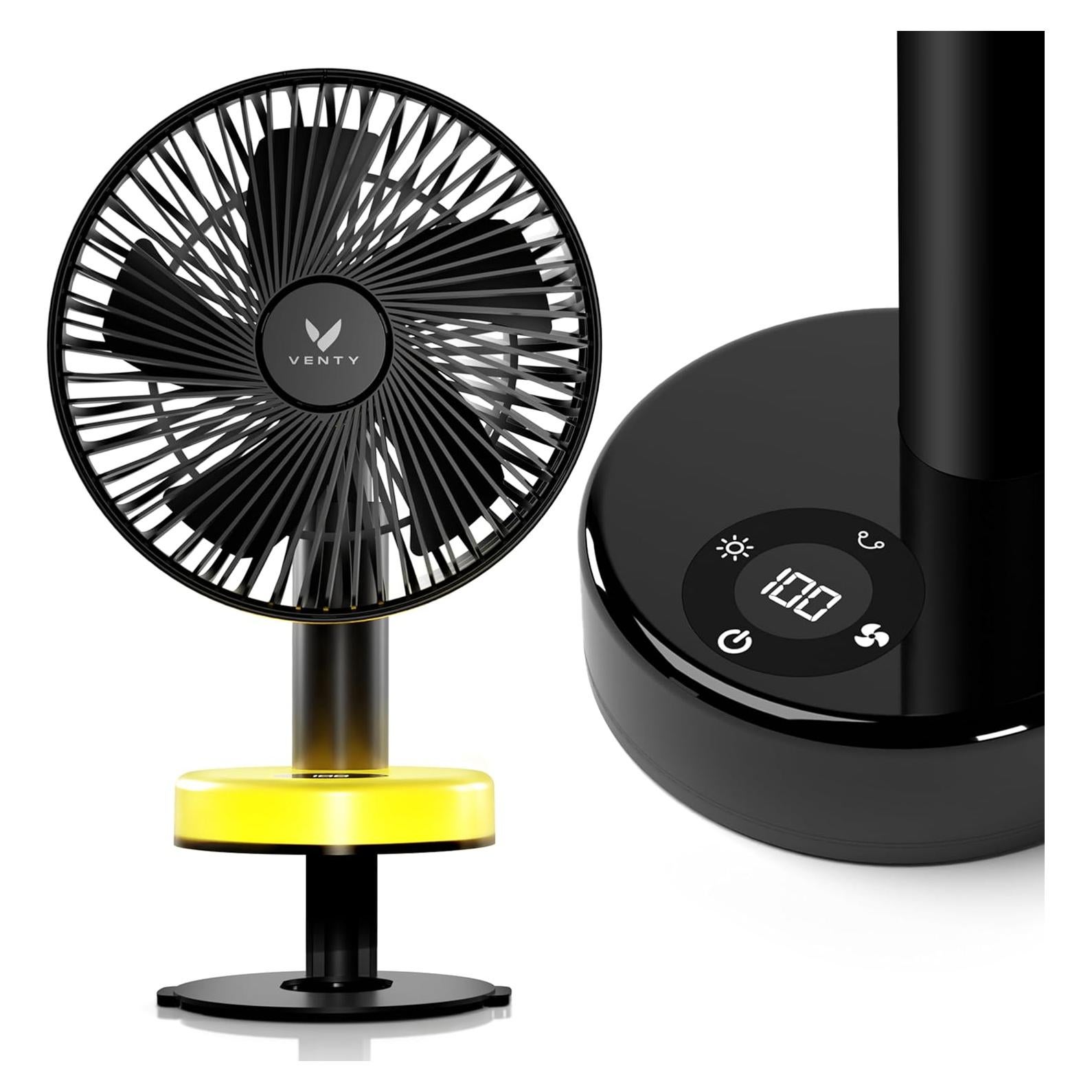 Ventilador Portátil Clip Venty Negro - Recargable 10 Horas
