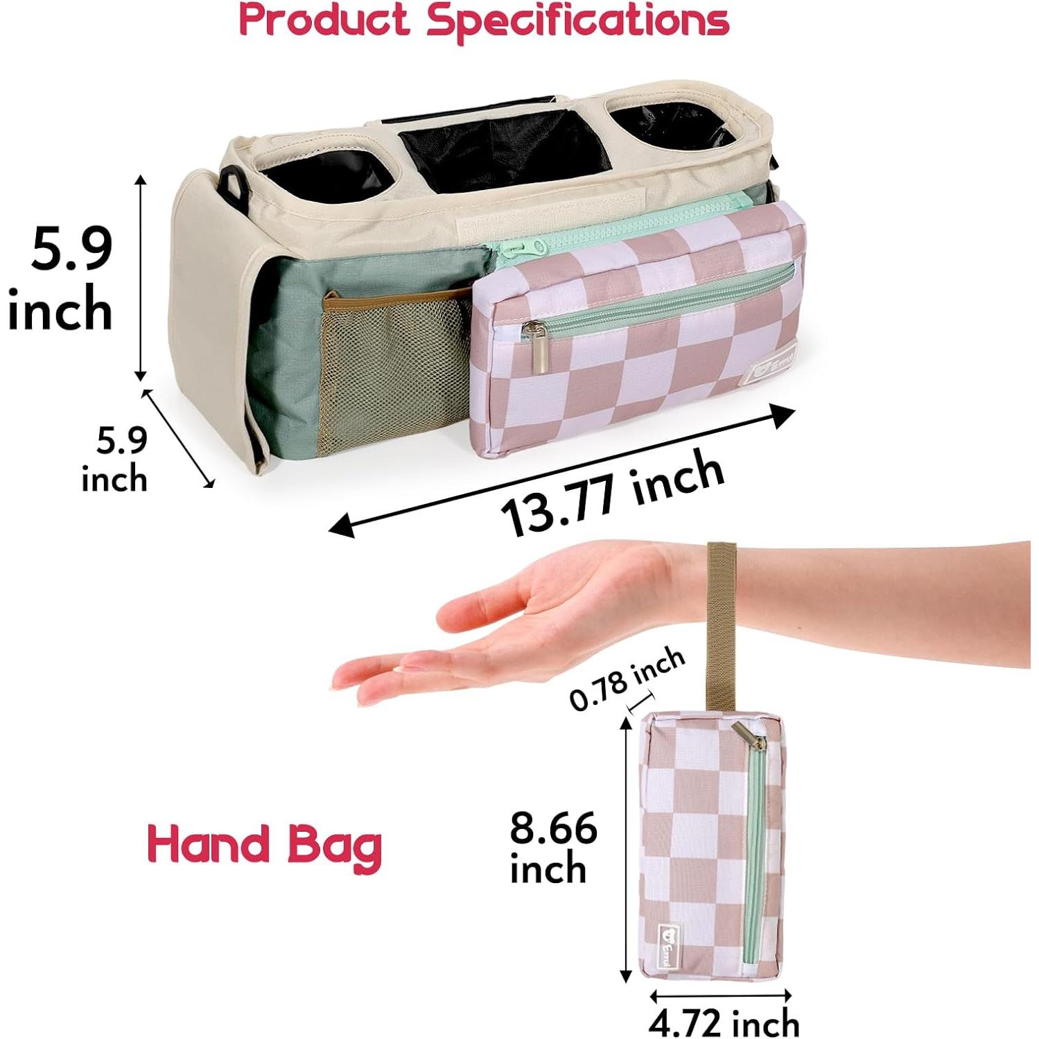 Organizador Universal para Carriola ERRUI con 2 Portavasos Aislados