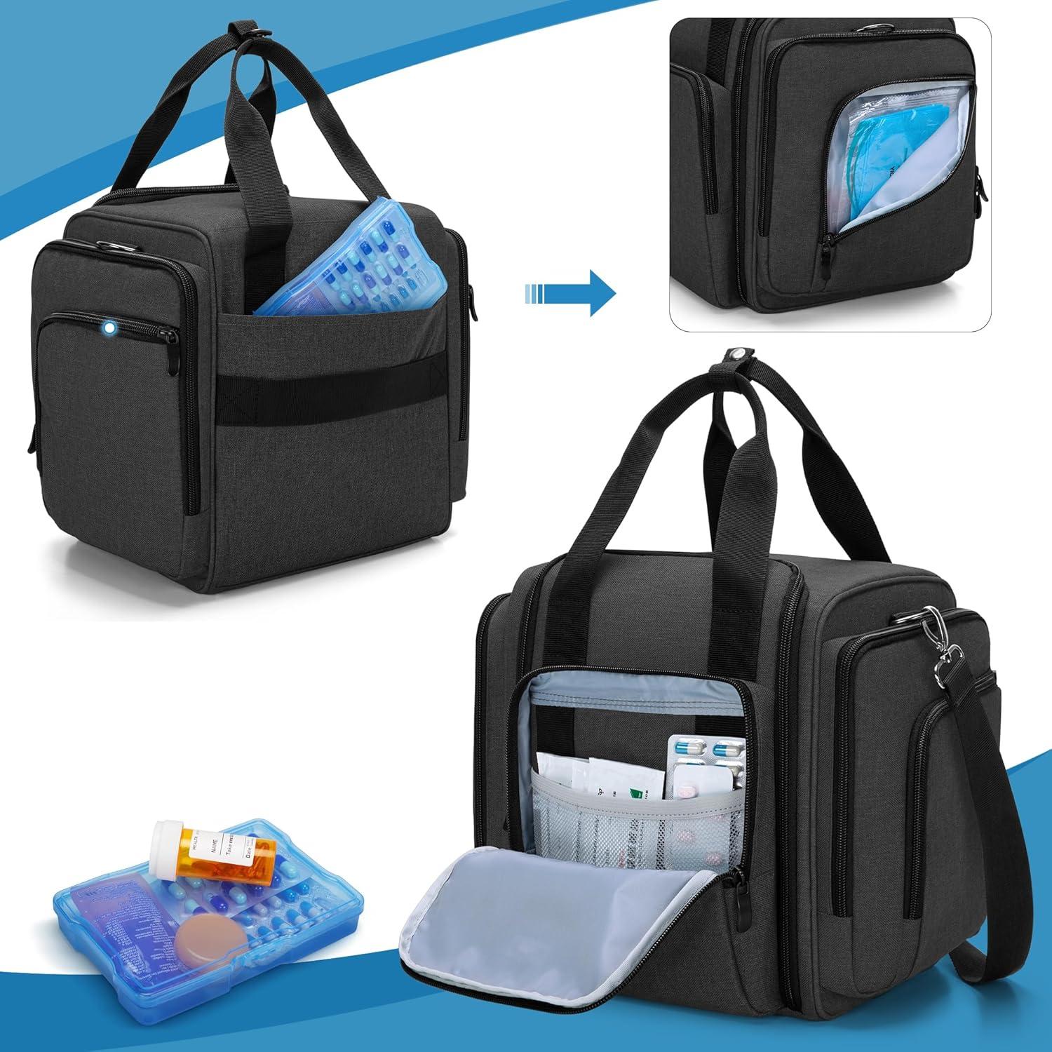 Organizador de Medicamentos BAFASO Grande con 4 Bolsillos