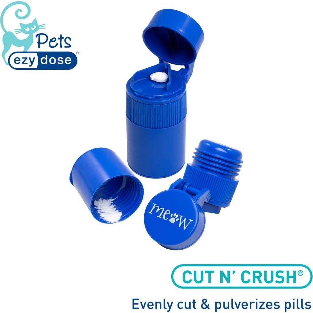 Trituradora y Cortador de Pastillas EZY DOSE para Gatos - Azul