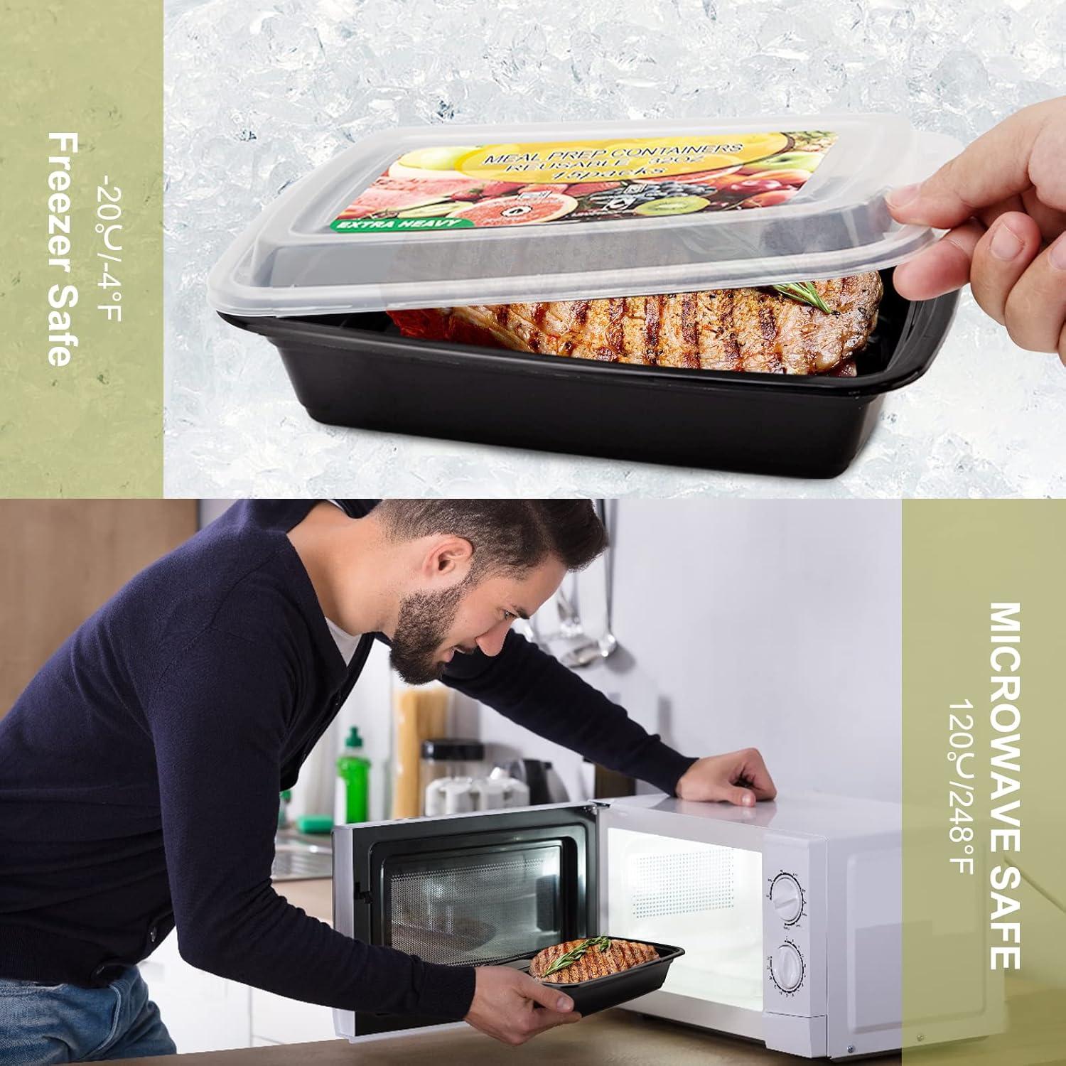 15 Contenedores Reutilizables para Comidas Ezalia 710ml a Prueba de Fugas