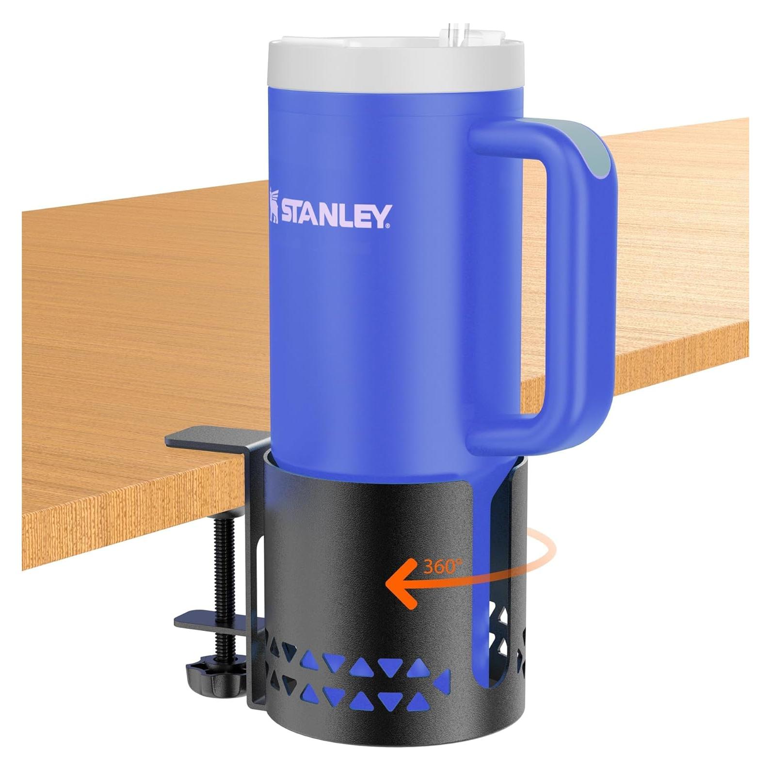 Soporte de Taza de Escritorio Dawolrp Antivuelco 360° Metal Negro