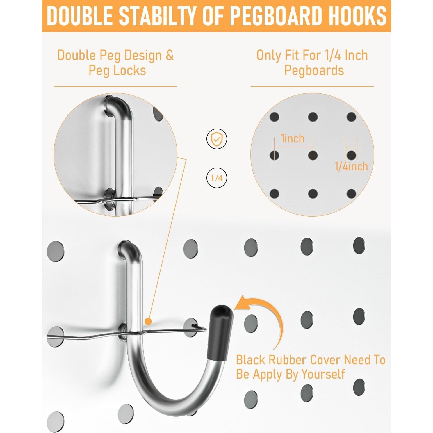 Juego de Ganchos para Tablero Perforado INCLY 206PCS Alta Resistencia